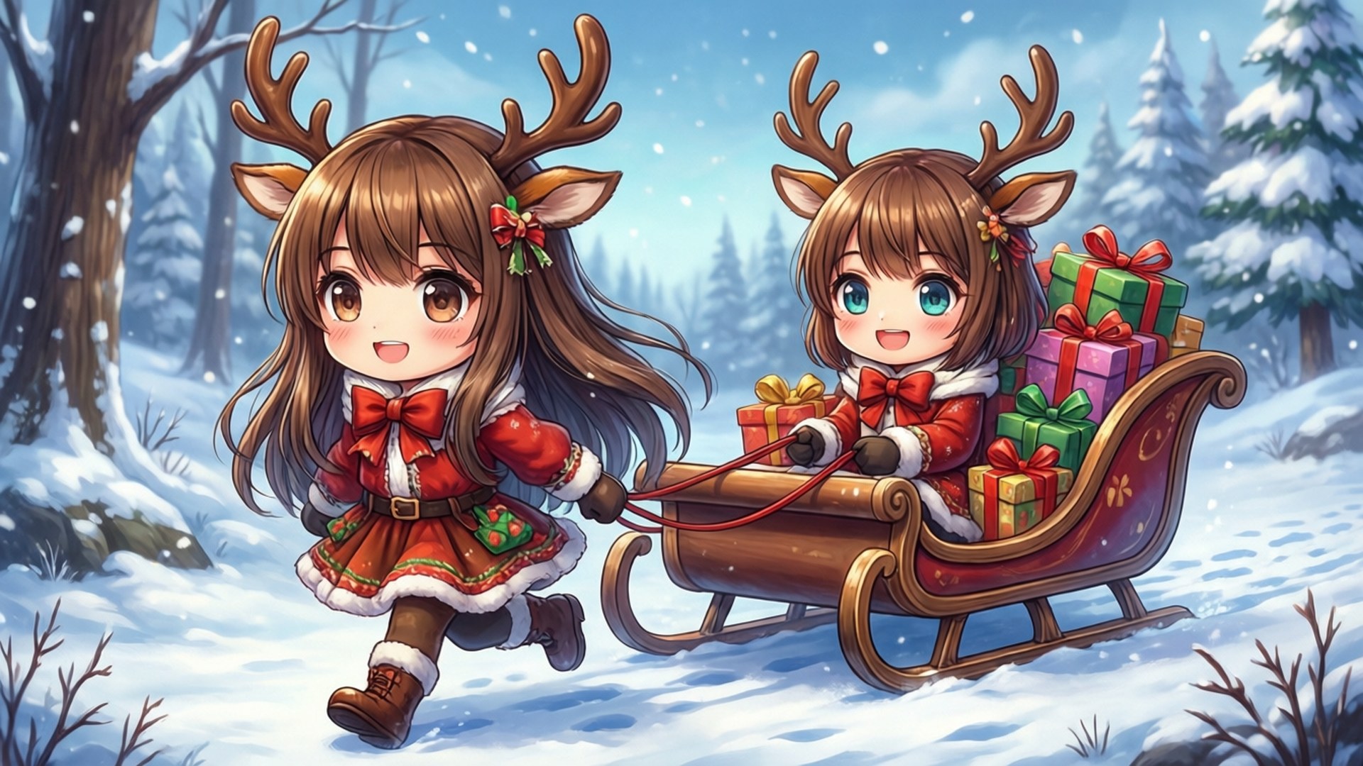 Utoaji wa Hadi na Barua za Reindeer Picha ya Ukuta