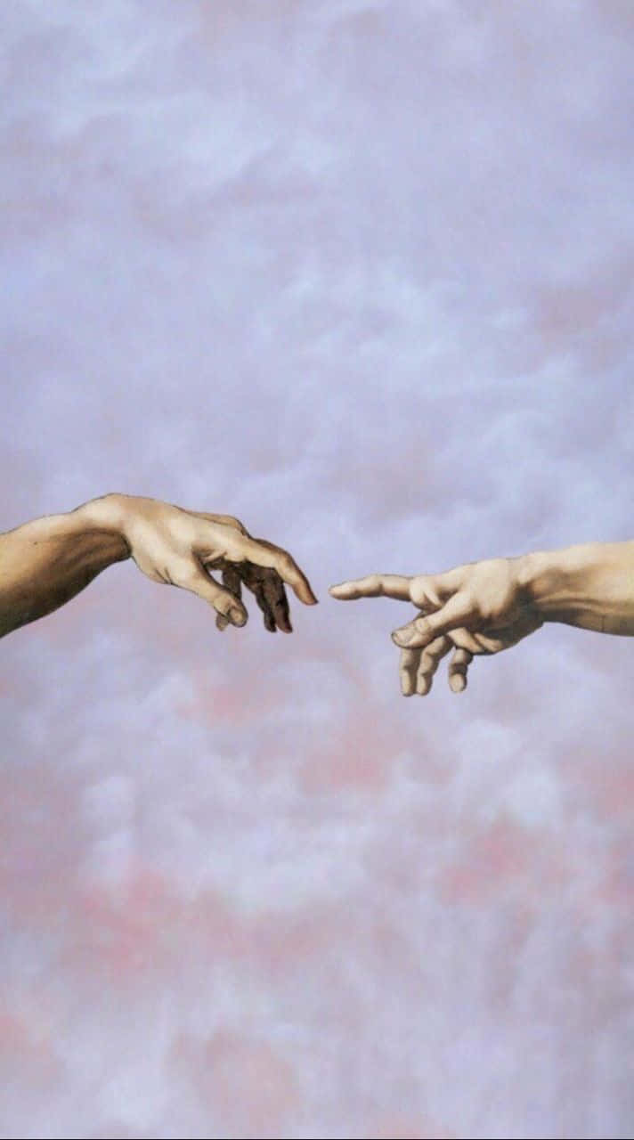 Uumbaji wa Adamu Mikono ya Renaissance Aesthetic Picha ya Ukuta
