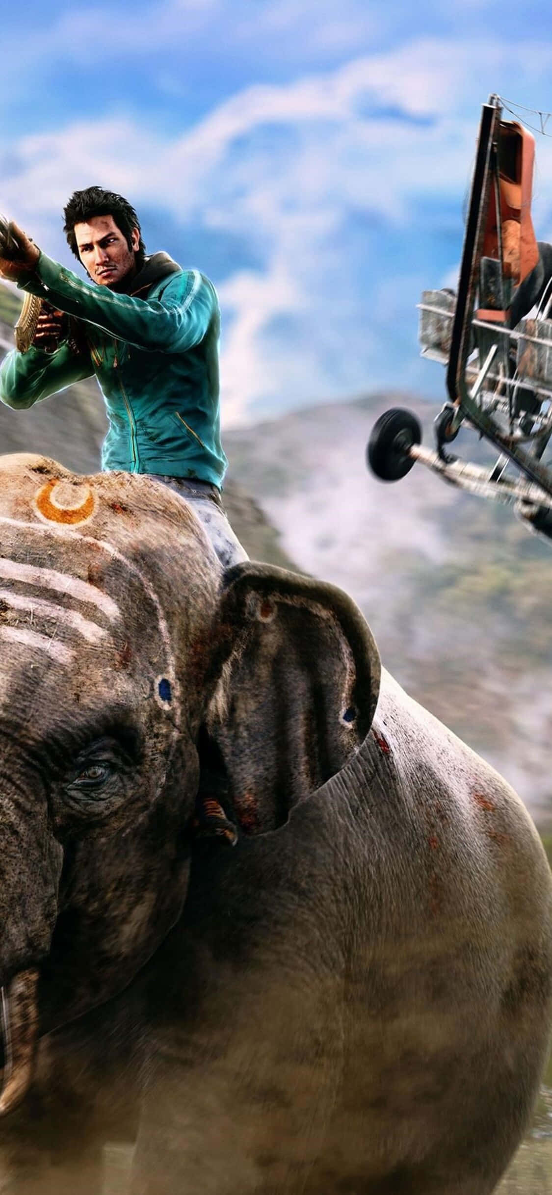 Uzoefu wa mchezo wa kiwango cha juu na iPhone Xs na Far Cry 4 Picha ya Ukuta