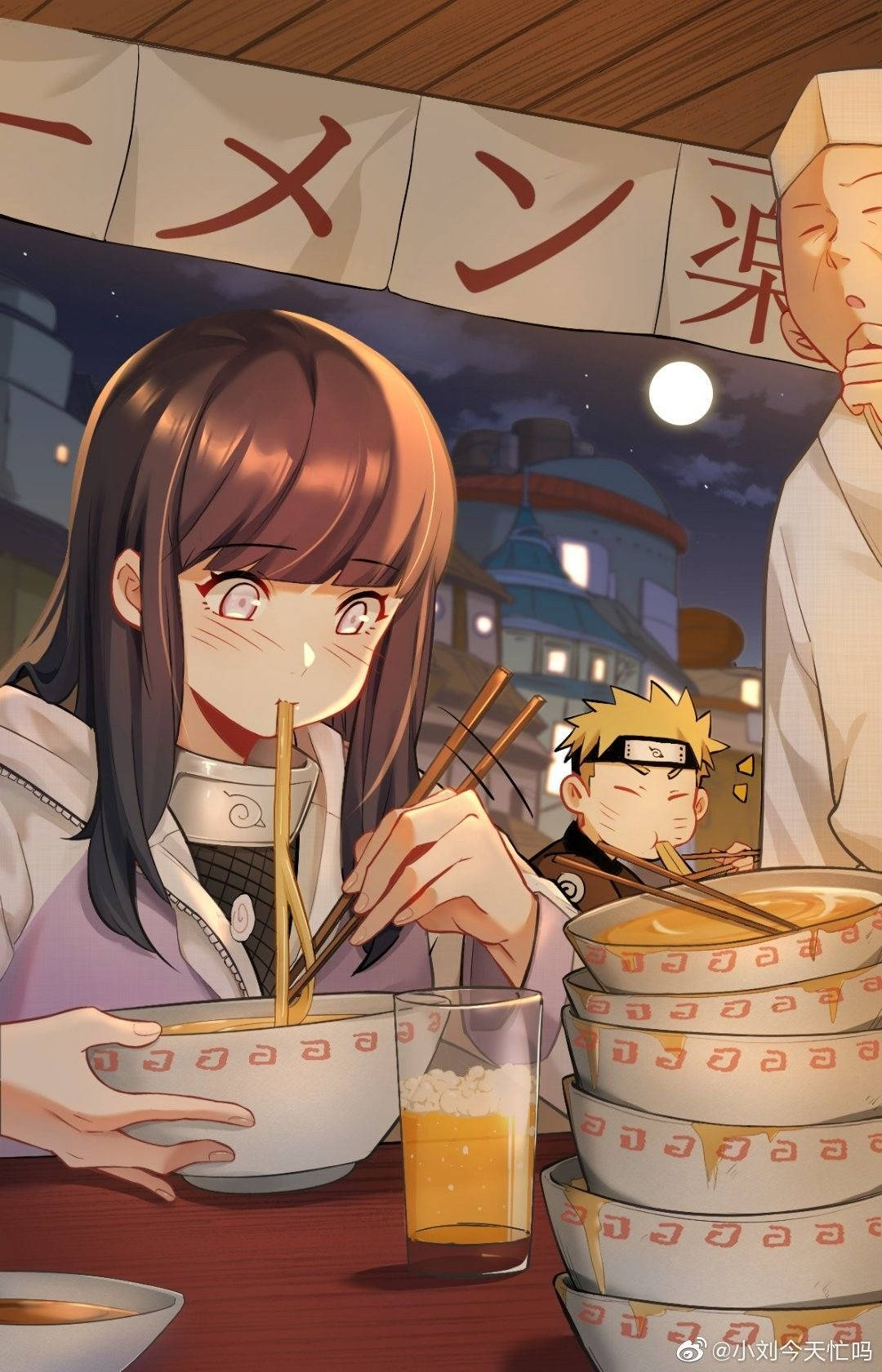 Uzumaki Clan Eating Digital Art Picha ya Ukuta