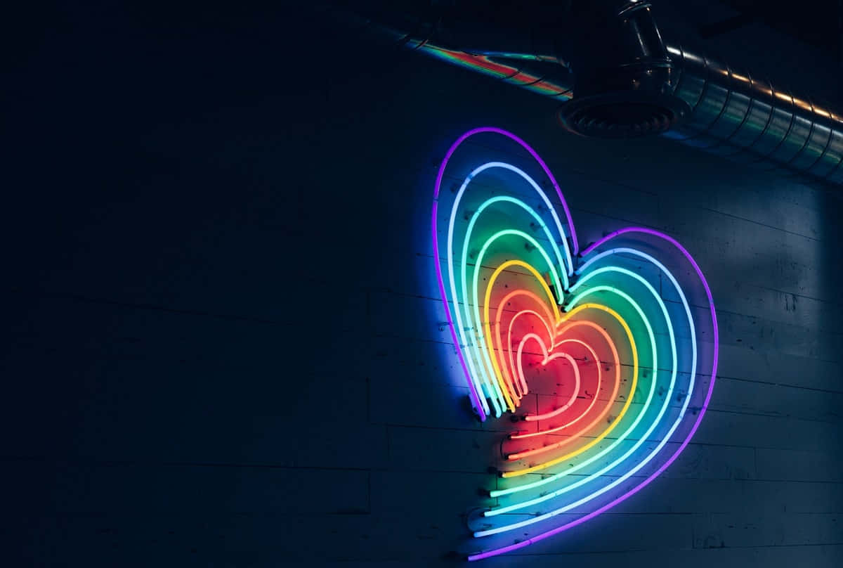 Uzuri unakutana na teknolojia katika mtindo huu wa kisasa wa bluu neon Picha ya Ukuta
