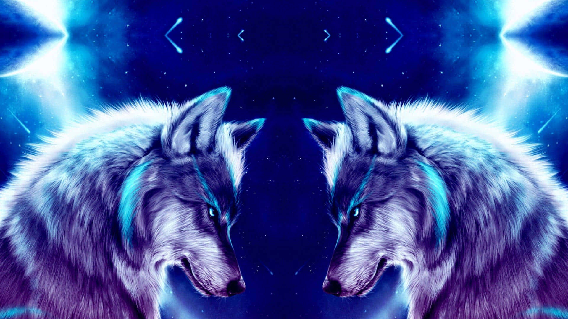 Uzuri wa ajabu wa Galaxy Wolf Picha ya Ukuta