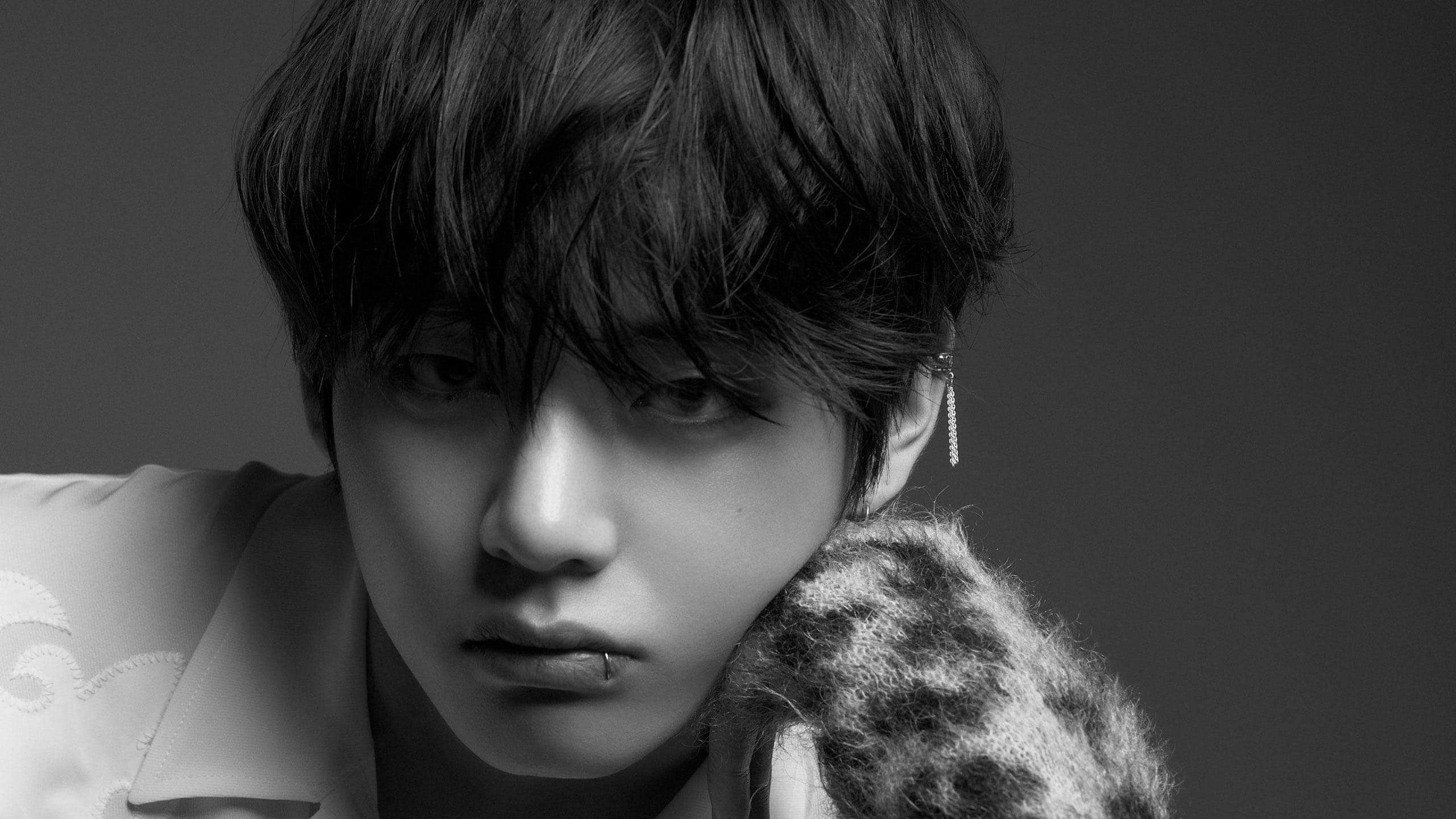 V wa BTS Nyeusi Aesthetic Picha ya Ukuta