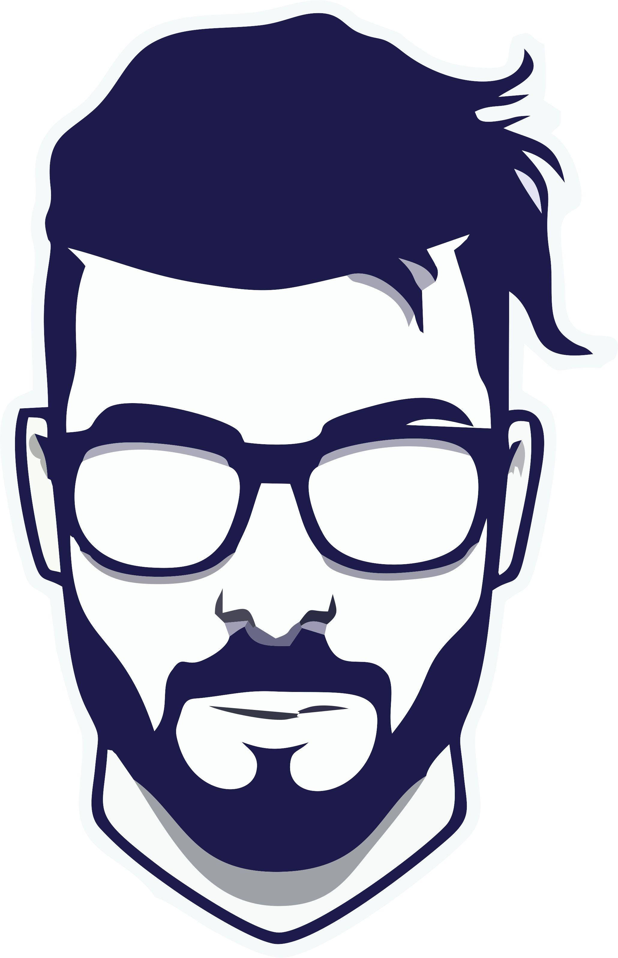 Vector Art ya Logo ya Beard ya Clean Cut Picha ya Ukuta