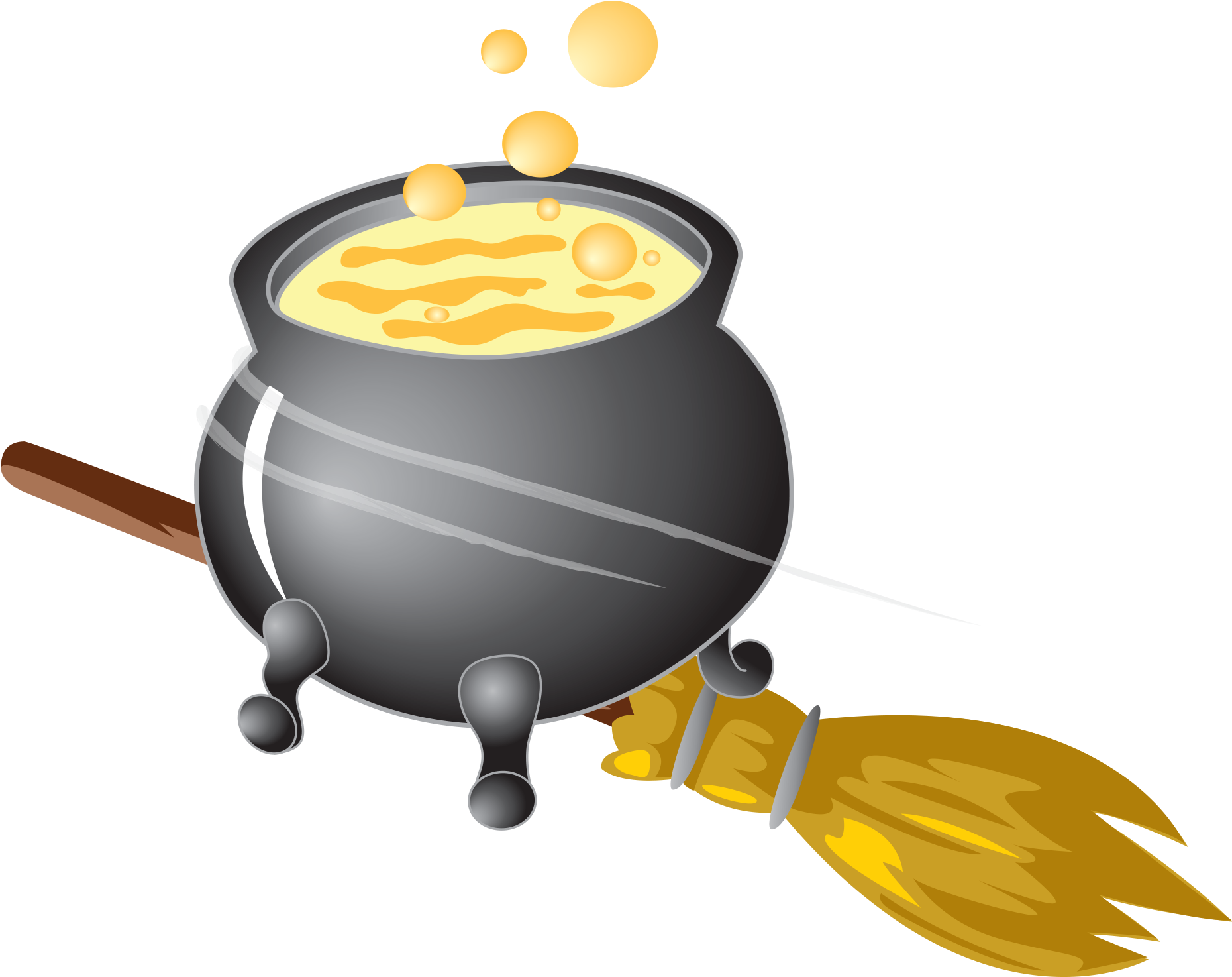 Vekta ya Cauldron Inayochemka na Fagio Picha ya Ukuta