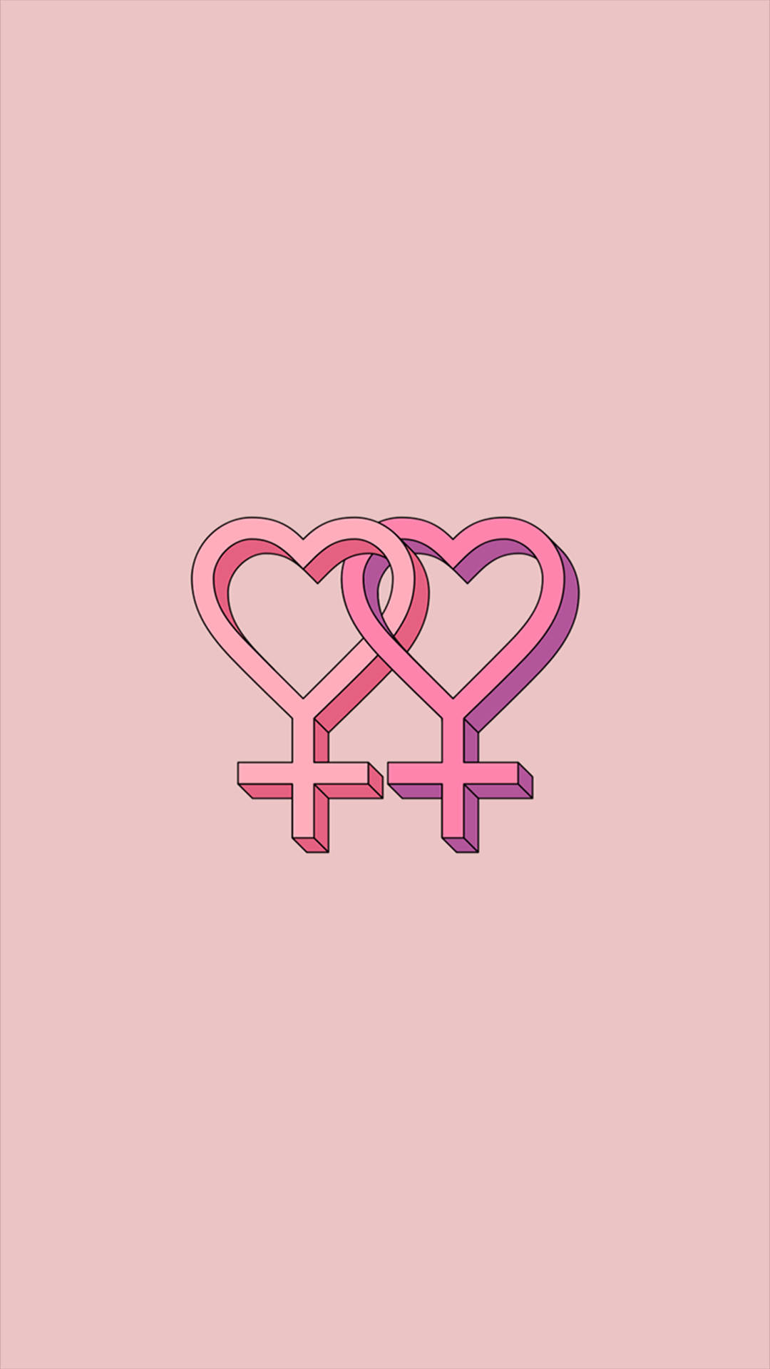 Venus Mbili Aesthetic Lesbian Picha ya Ukuta