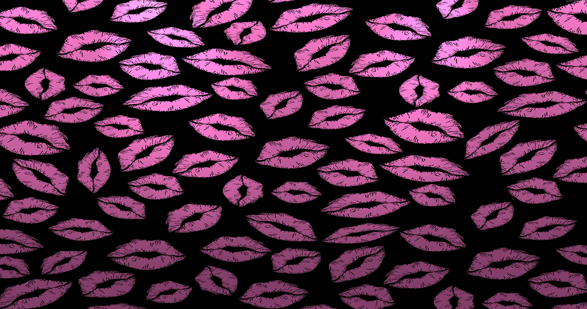 Vibandiko la Lipstick Aesthetic za Rangi ya Pink na Nyeusi Picha ya Ukuta