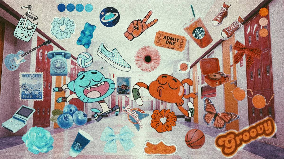 Vibandiko vya Gumball Darwin Aesthetic Picha ya Ukuta