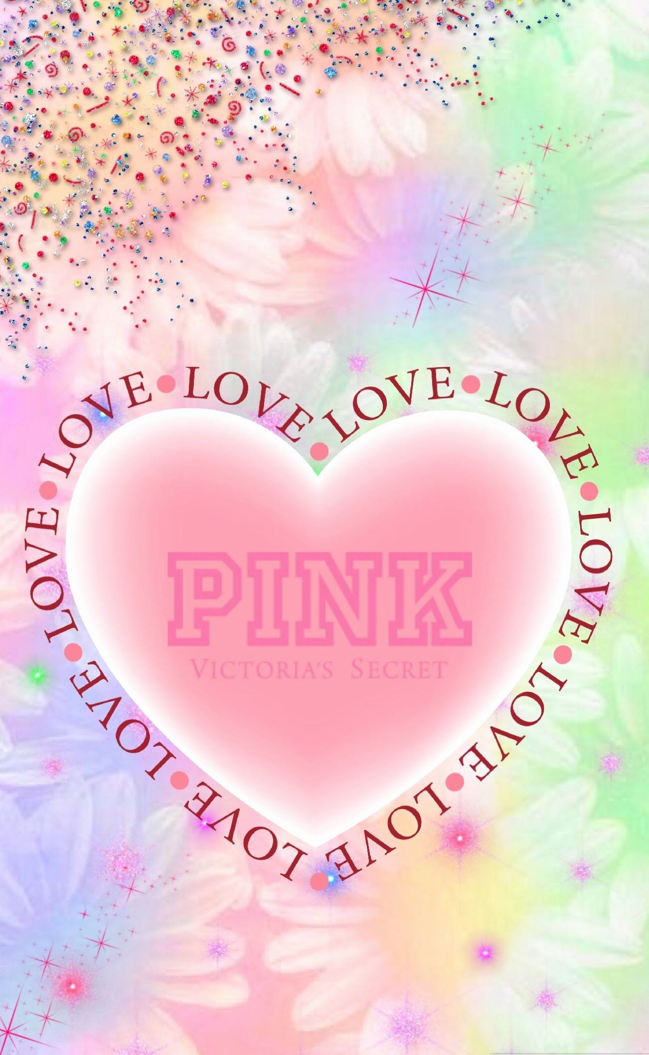 Victoria's Secret Mweusi Pink wenye Maua Picha ya Ukuta