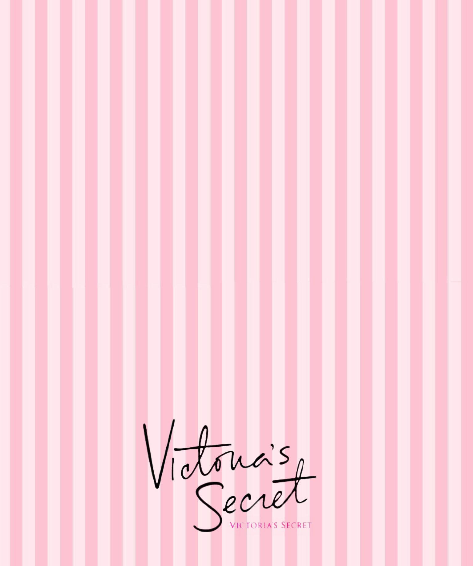 Victoria's Secret Cursive Logo Stripes Picha ya Ukuta
