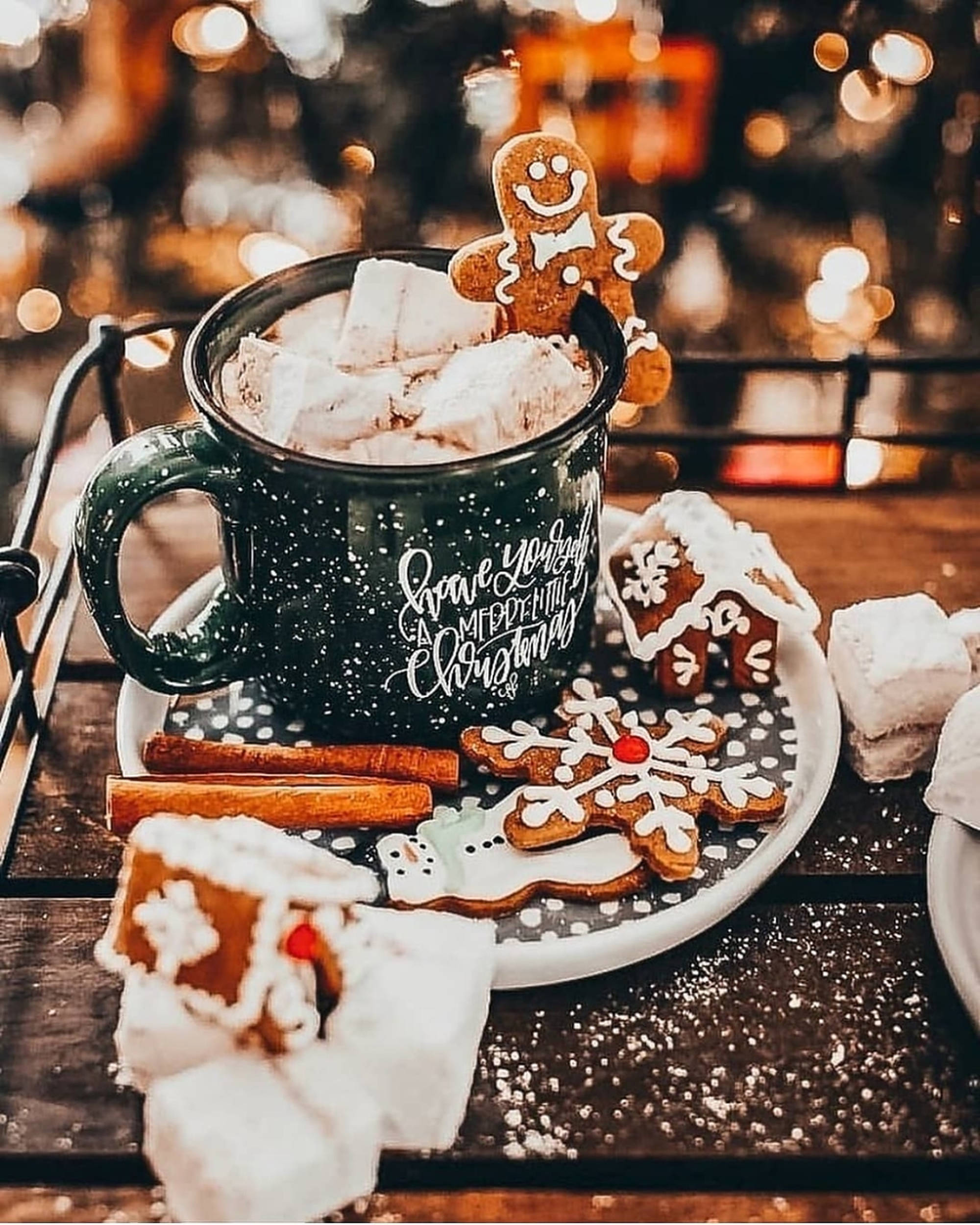 Vidakuzi vya Krismasi vya Kupendeza na vya Faraja Picha ya Ukuta