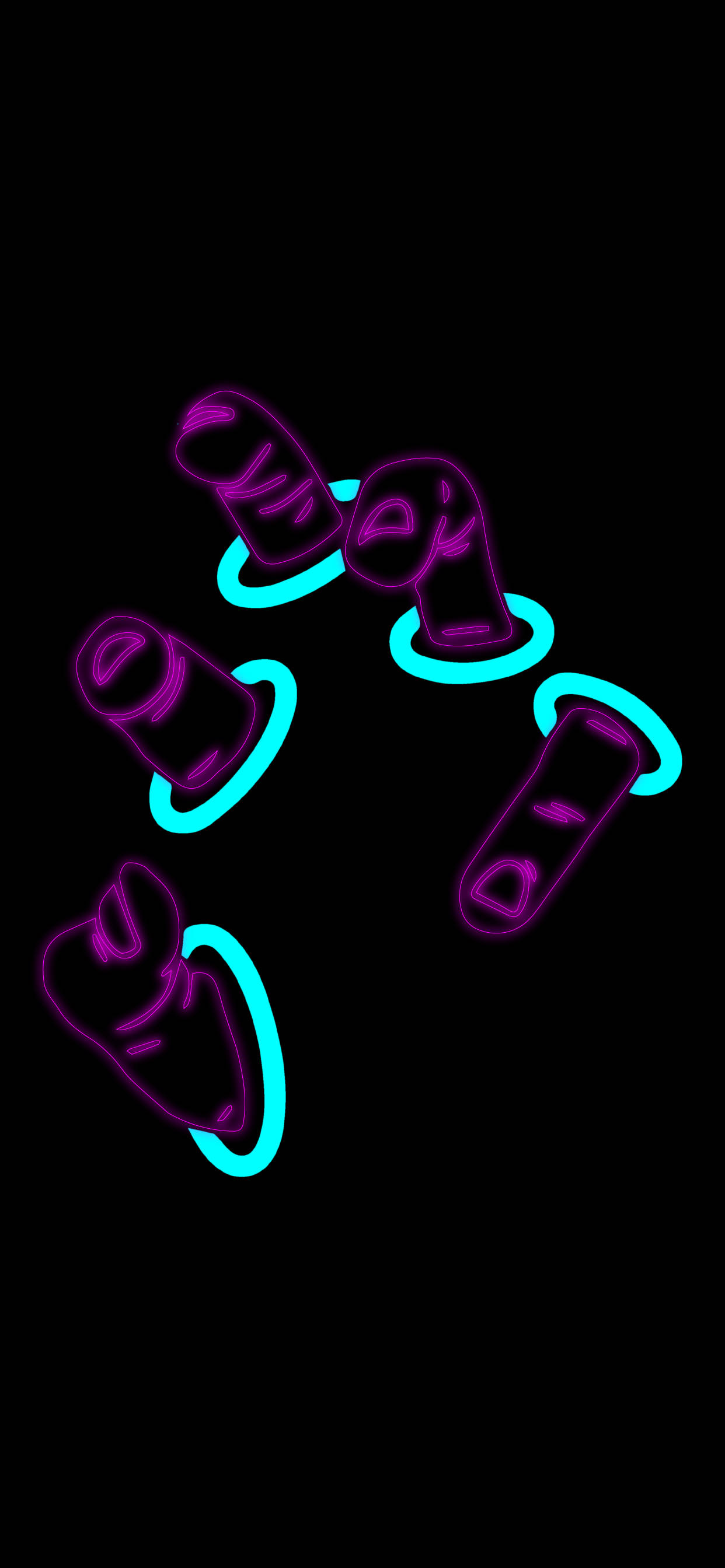 Vidole vya Neon vya Ajabu vya AMOLED Android Picha ya Ukuta