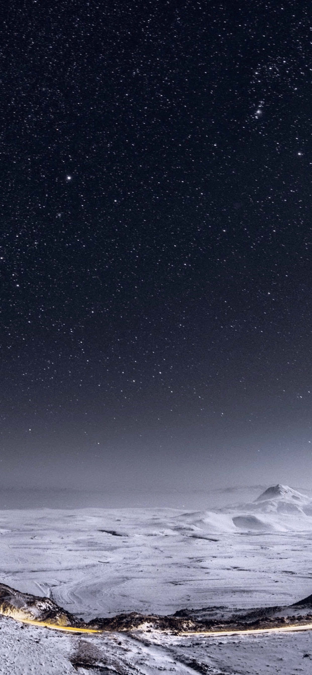 View Of Night Sky iPhone XS Max Winter Background Picha ya Ukuta