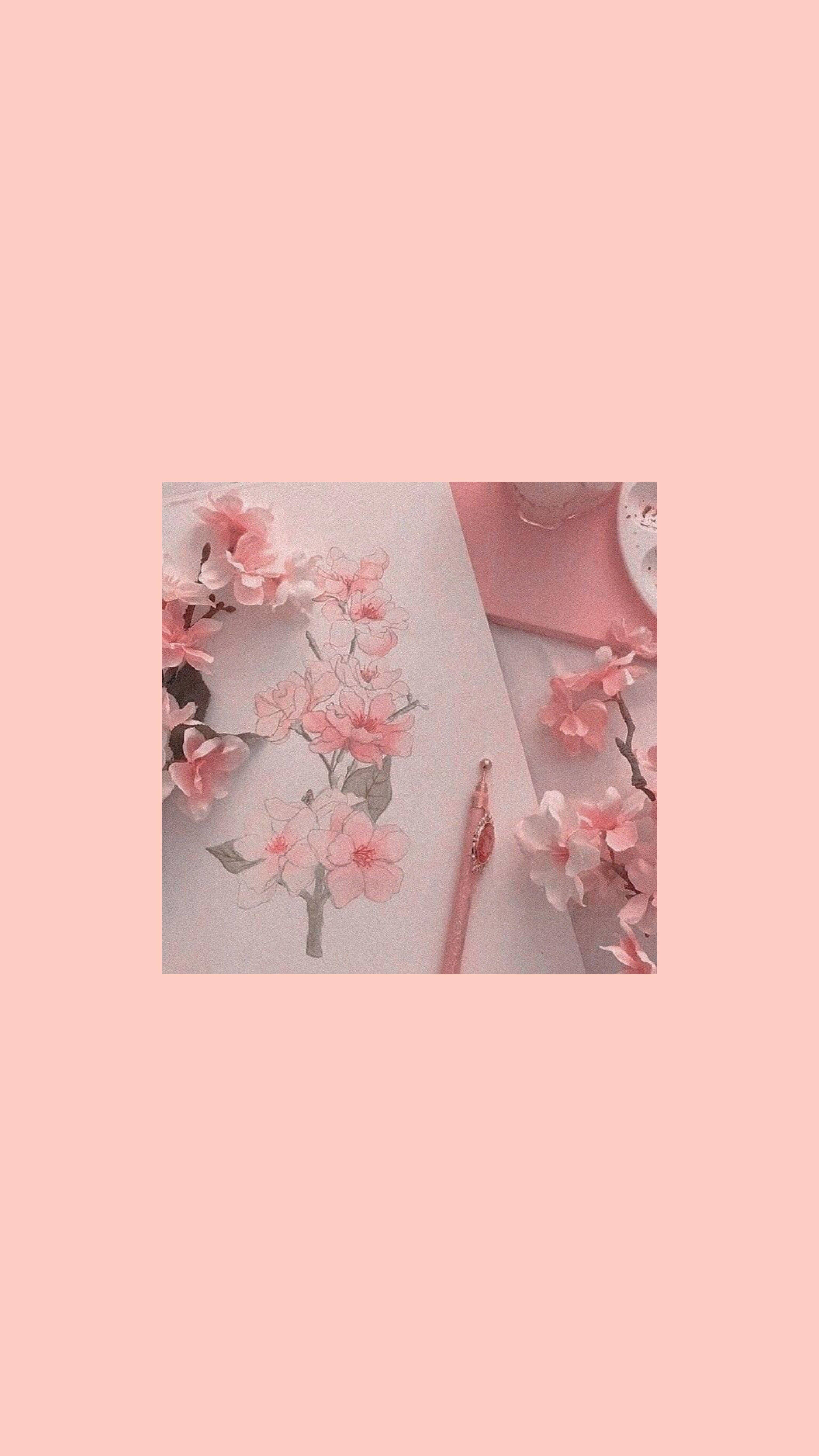 Vifaa vya Kuandikia vya Pink Aesthetic vya iPhone Picha ya Ukuta