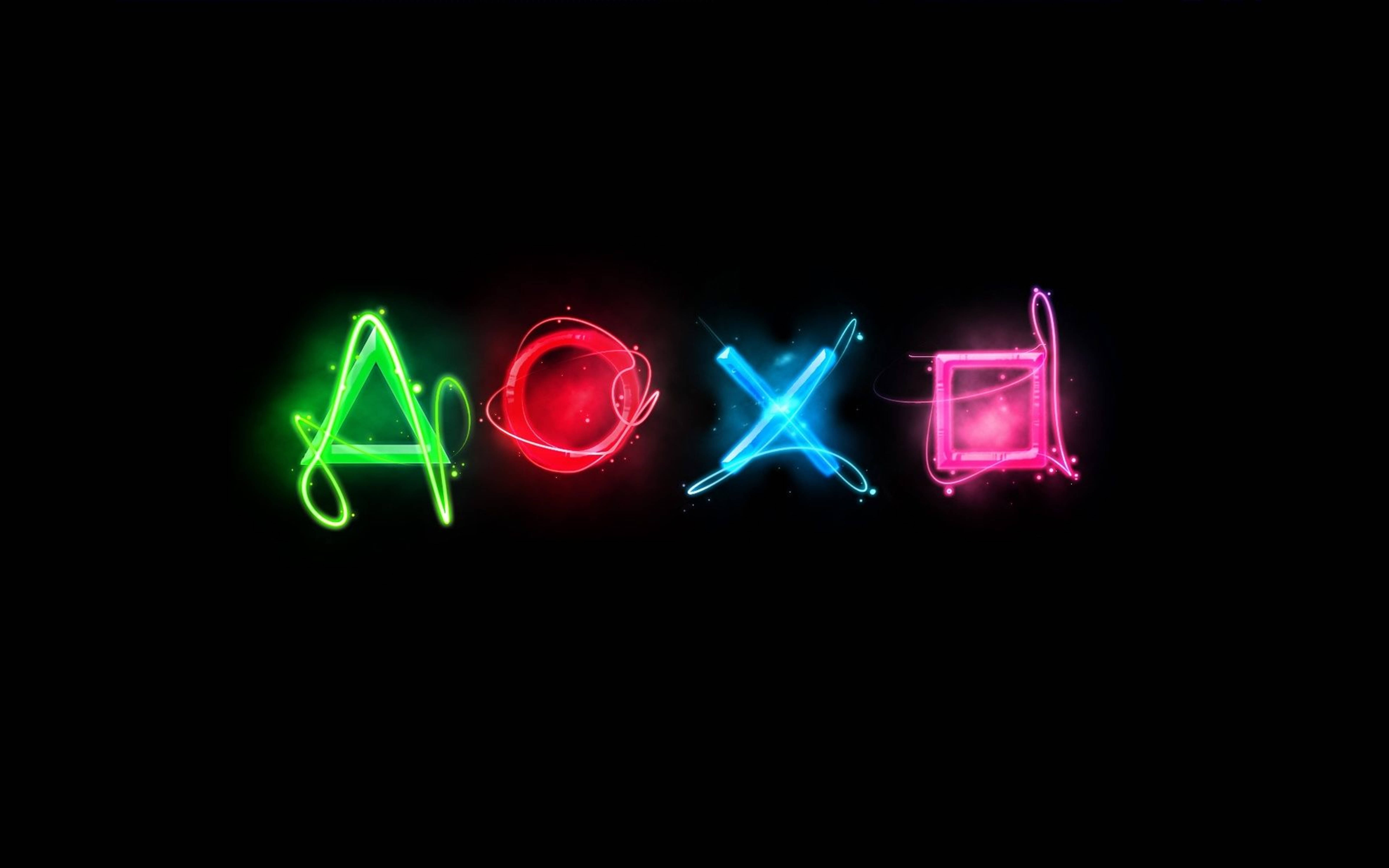 Vifungo vya Vitendo Vilivyo na Miundo ya Neon 4K PS4 Picha ya Ukuta