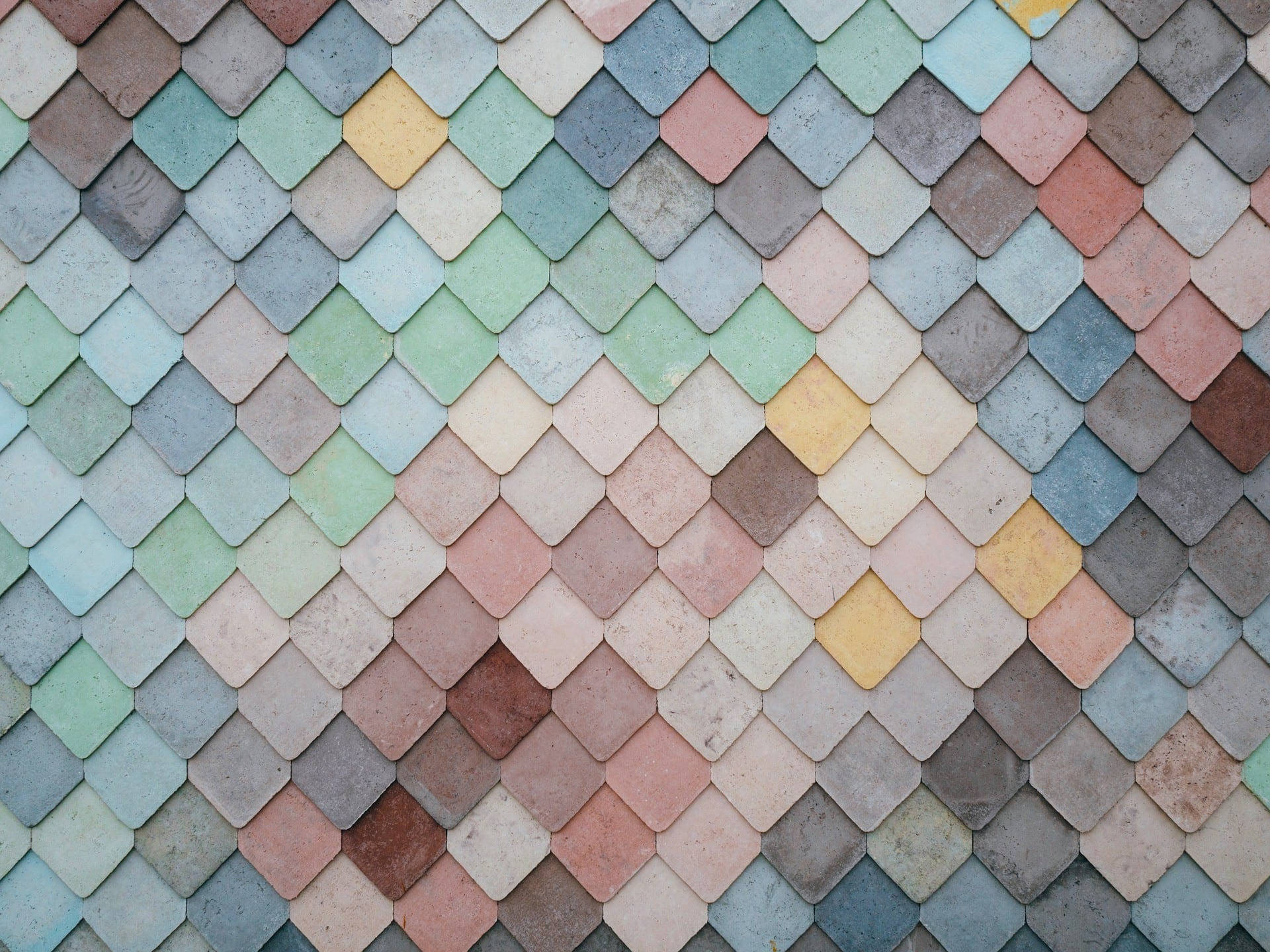 Vigae vya Sakafu vya Mosaic vya Rangi za Pasteli Picha ya Ukuta
