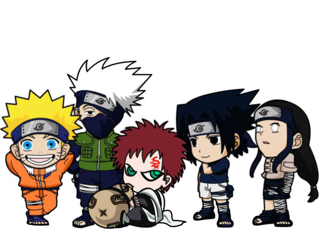 Vijana Wazuri wa Naruto Chibi Picha ya Ukuta