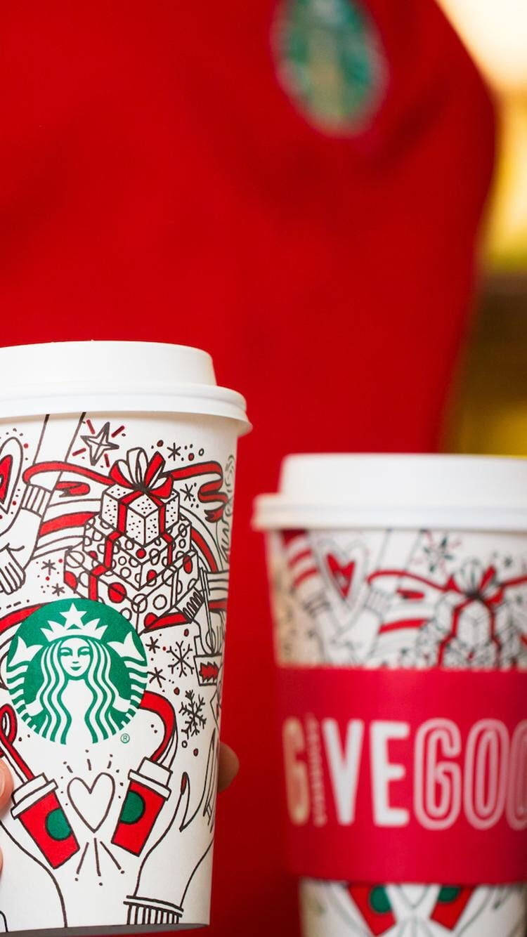 Vikombe Vizuri vya Starbucks Toleo la Krismasi Picha ya Ukuta