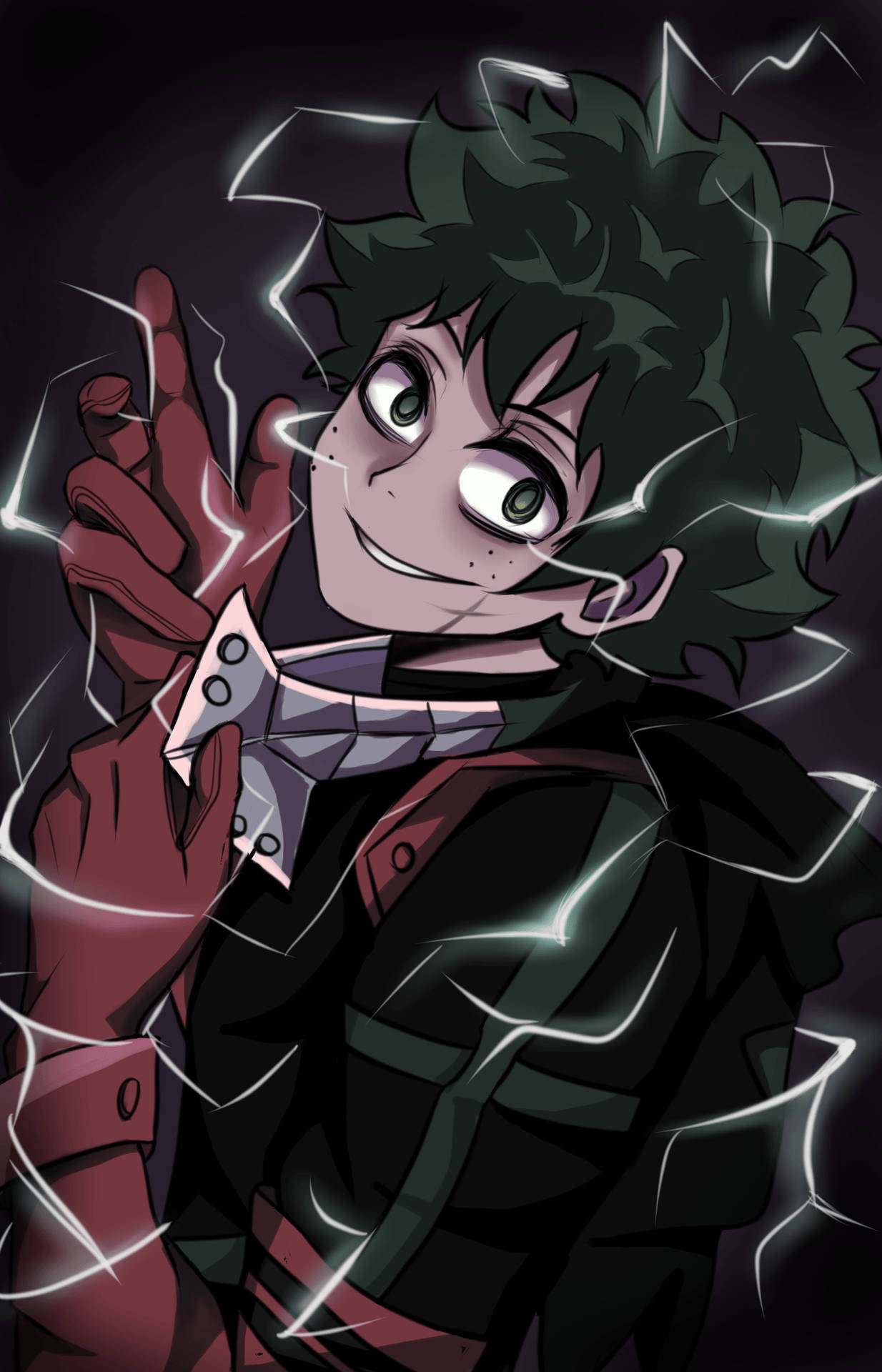 Villain Deku White Lightning Fan Art Picha ya Ukuta