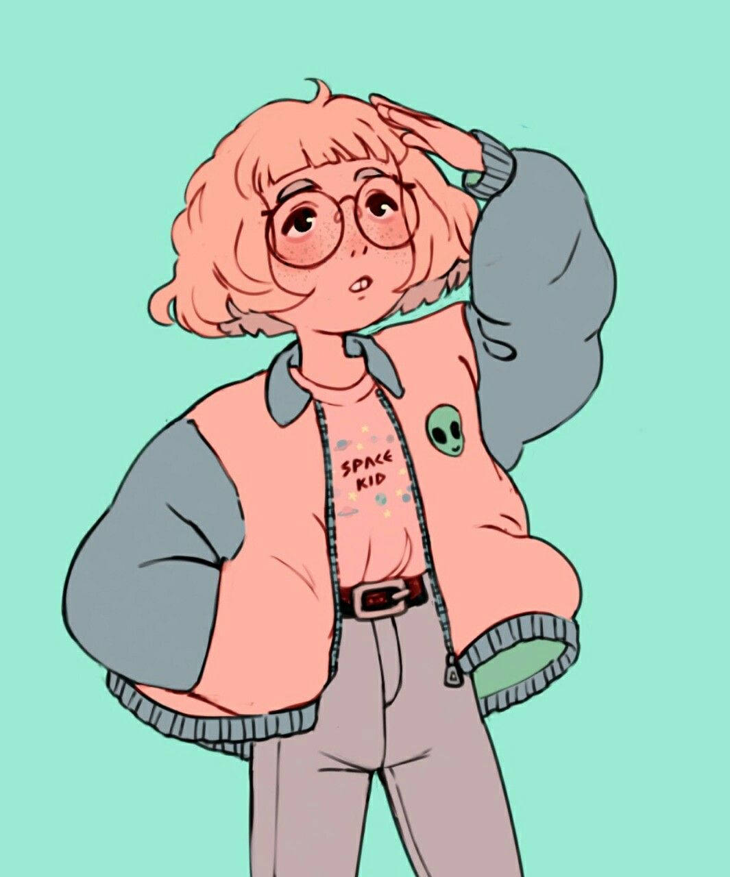 Vintage Girl Aesthetic Drawing Picha ya Ukuta