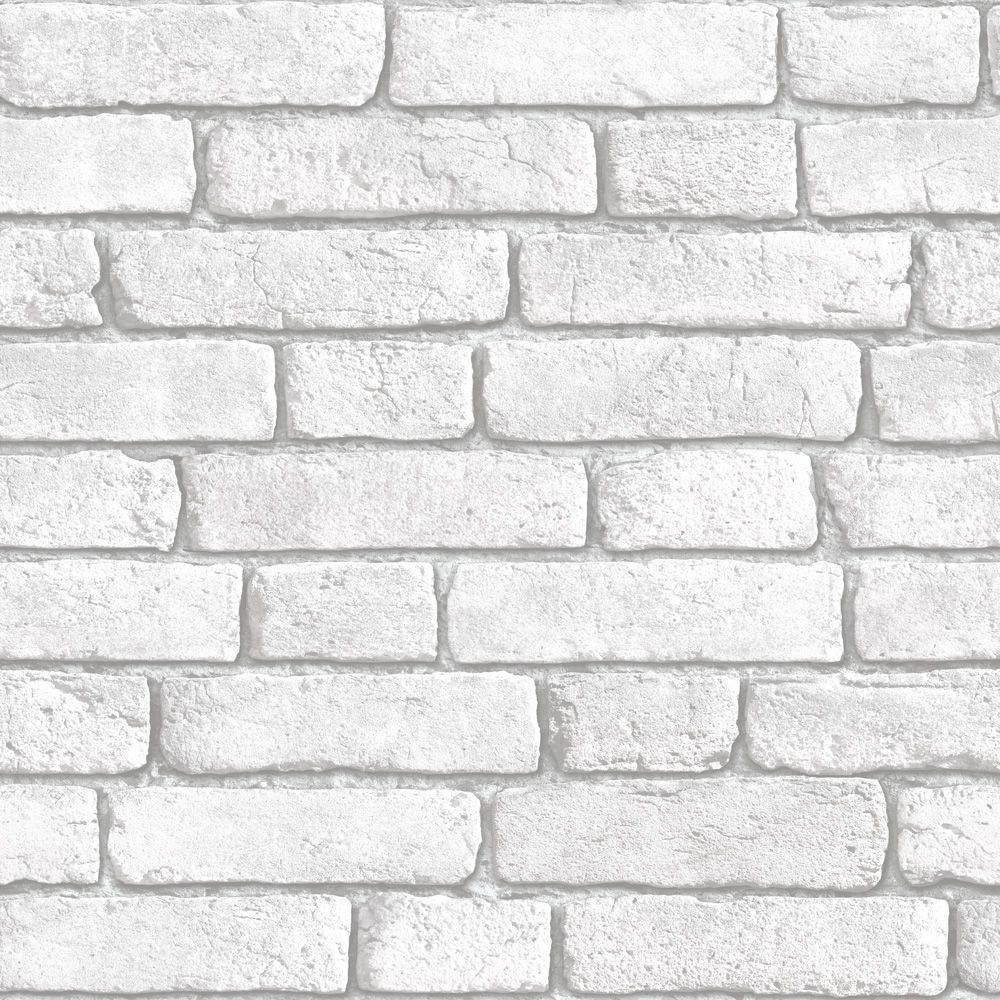 Vintage Textured White Brick Wall Picha ya Ukuta