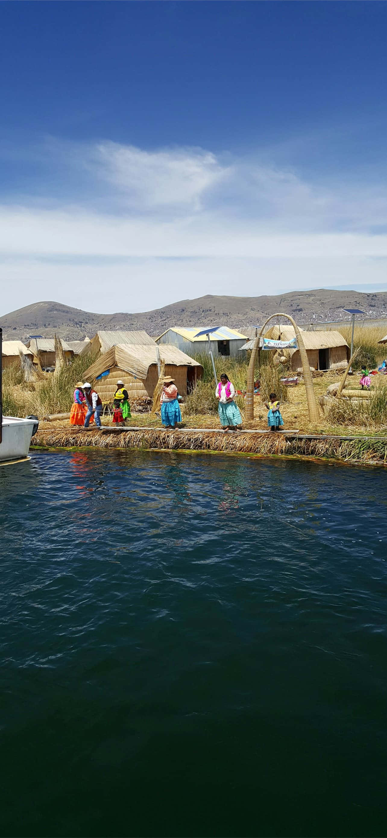 Uros Floating Islands Lake Titicaca Picha ya Ukuta