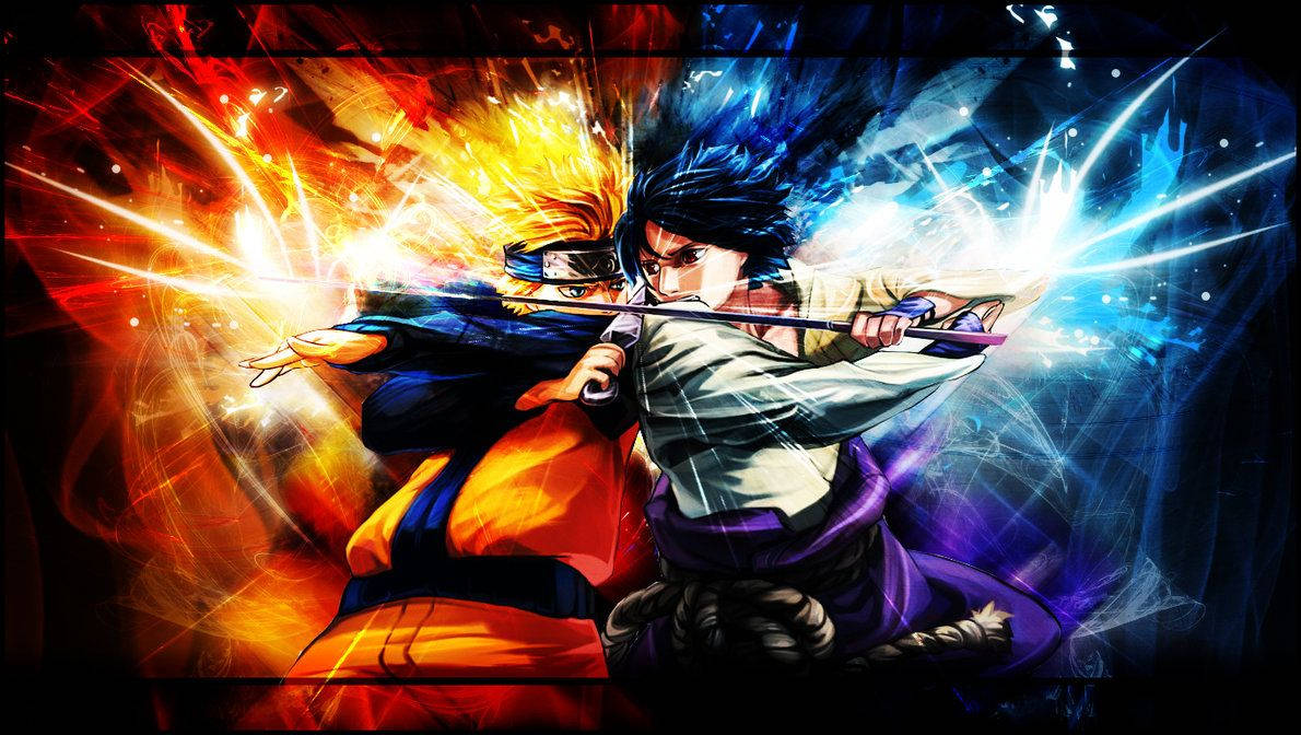 Vita kuu kati ya Naruto na Sasuke Picha ya Ukuta