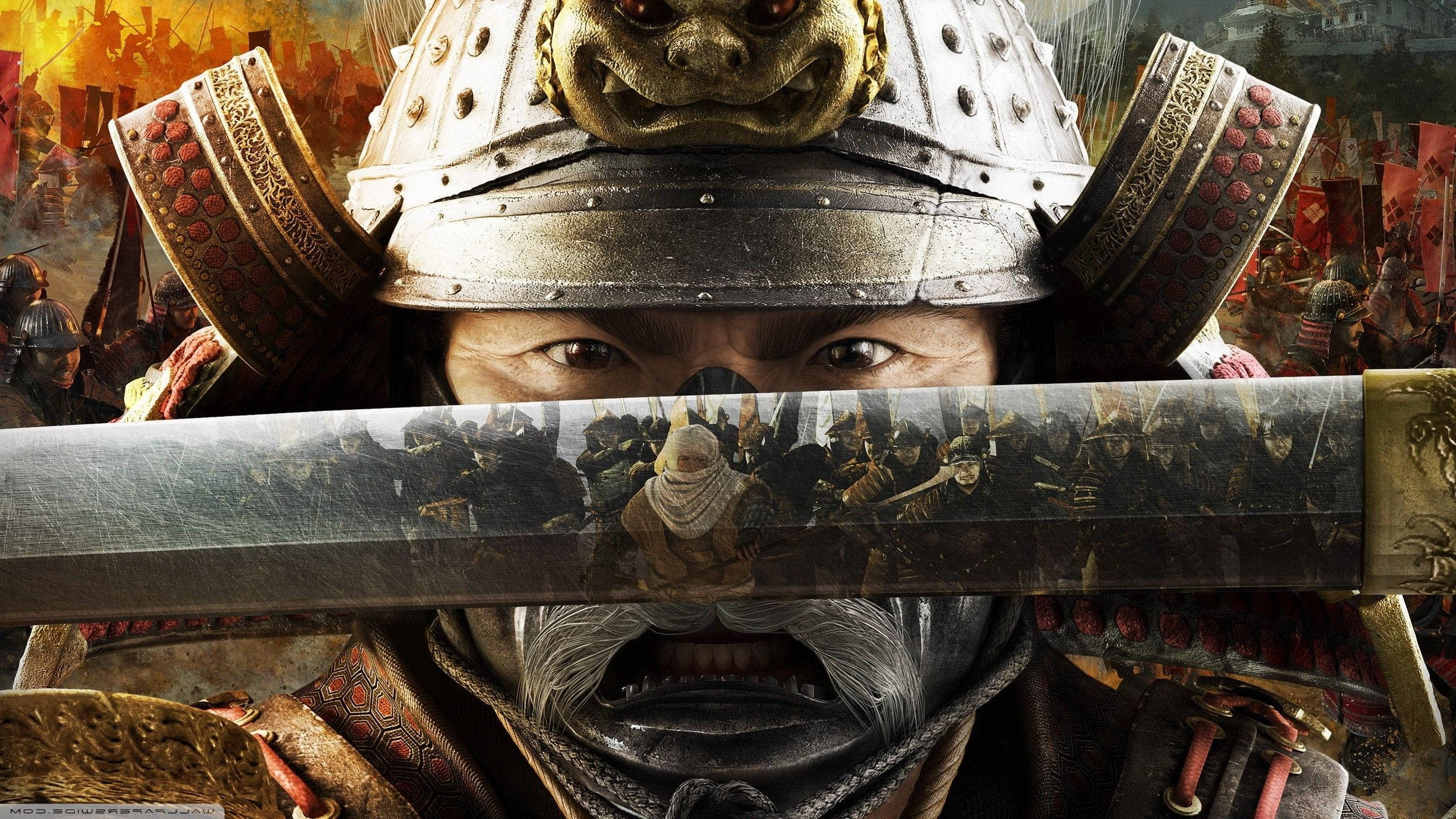 Vita vya Samurai wa Kijapani Picha ya Ukuta