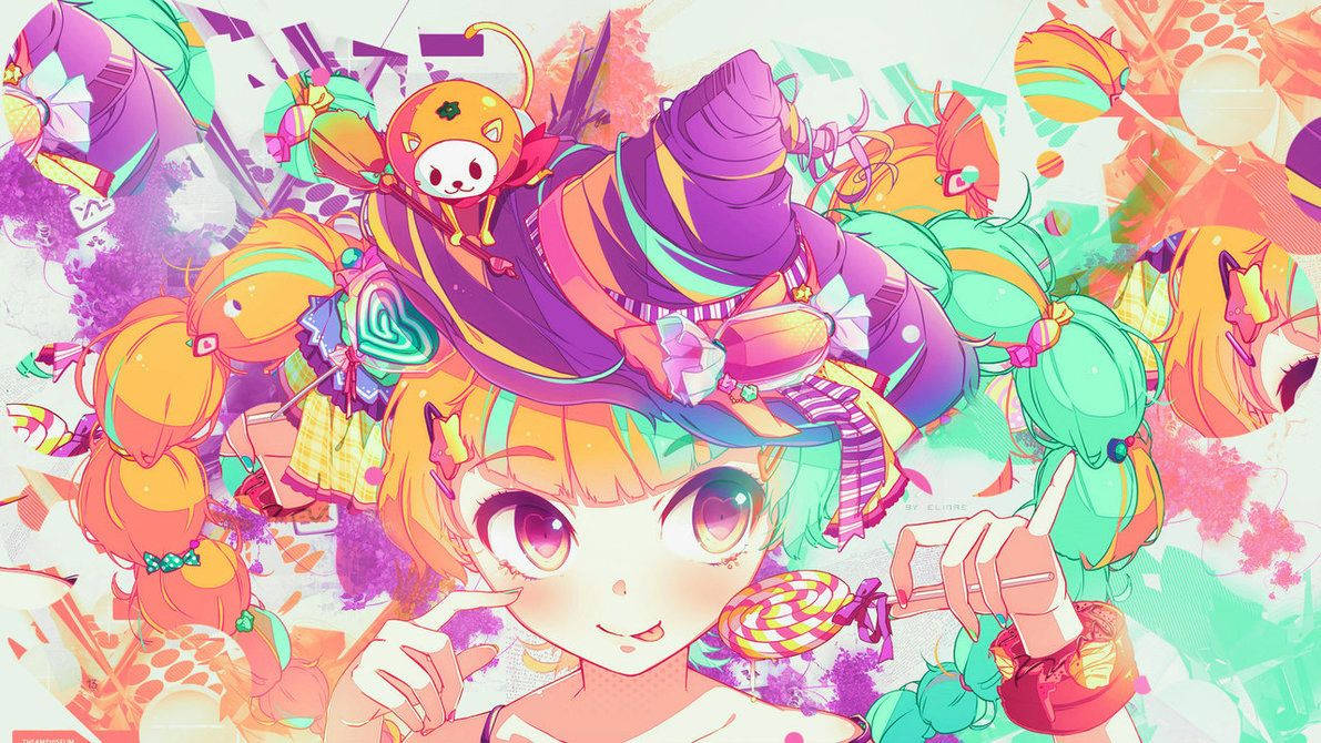 Vitafunio vya kichawi vya mtindo wa kawaii Picha ya Ukuta