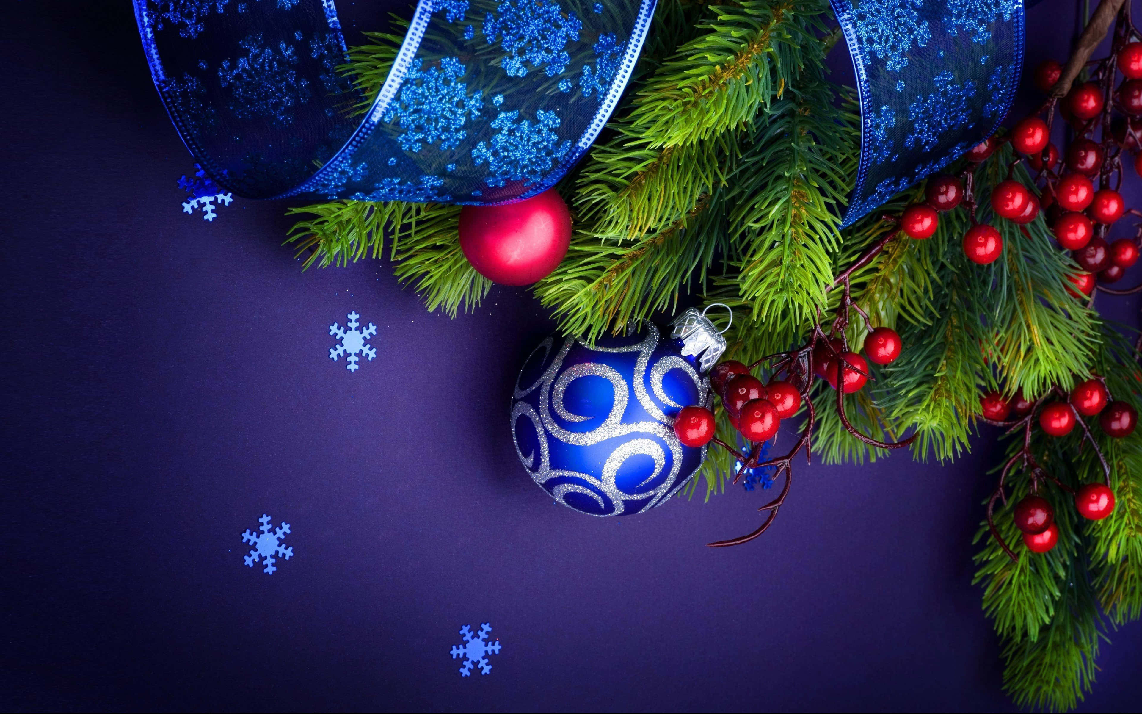 Vito vya Krismasi vya Rangi ya Bluu Picha ya Ukuta