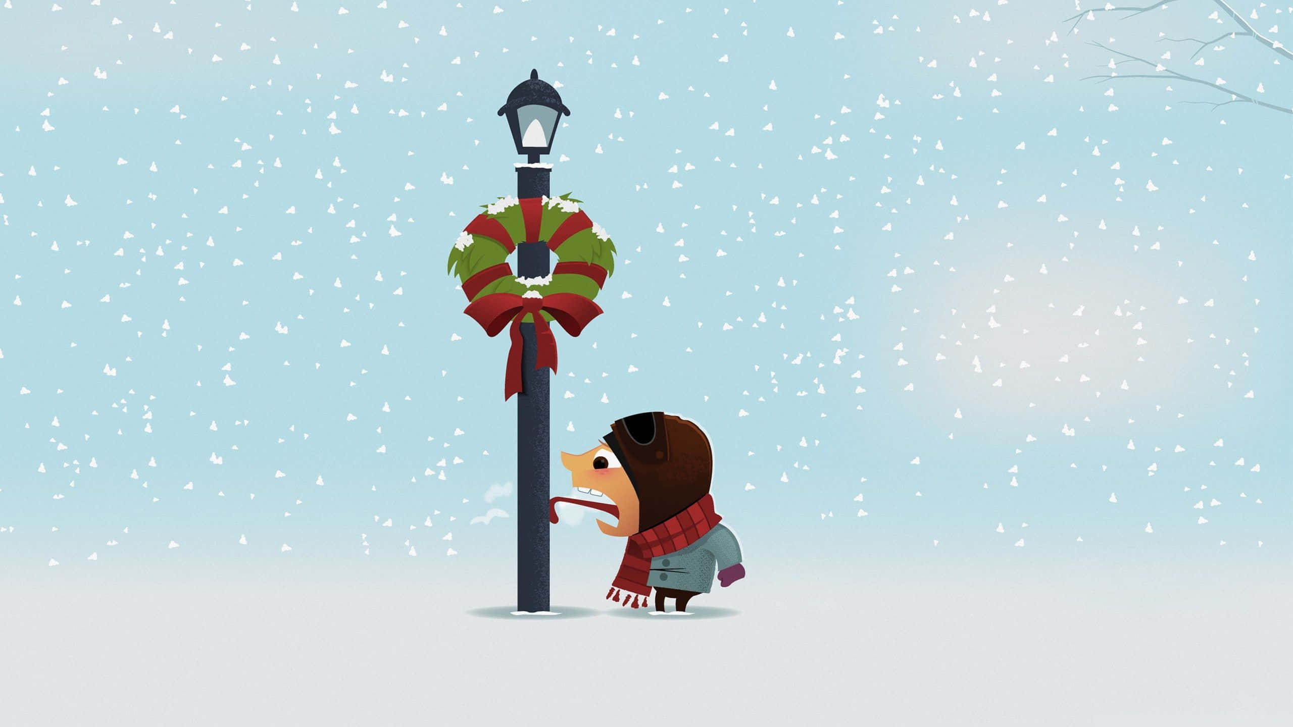 Vituko vya Kuchekesha vya Reindeer za Sikukuu Picha ya Ukuta