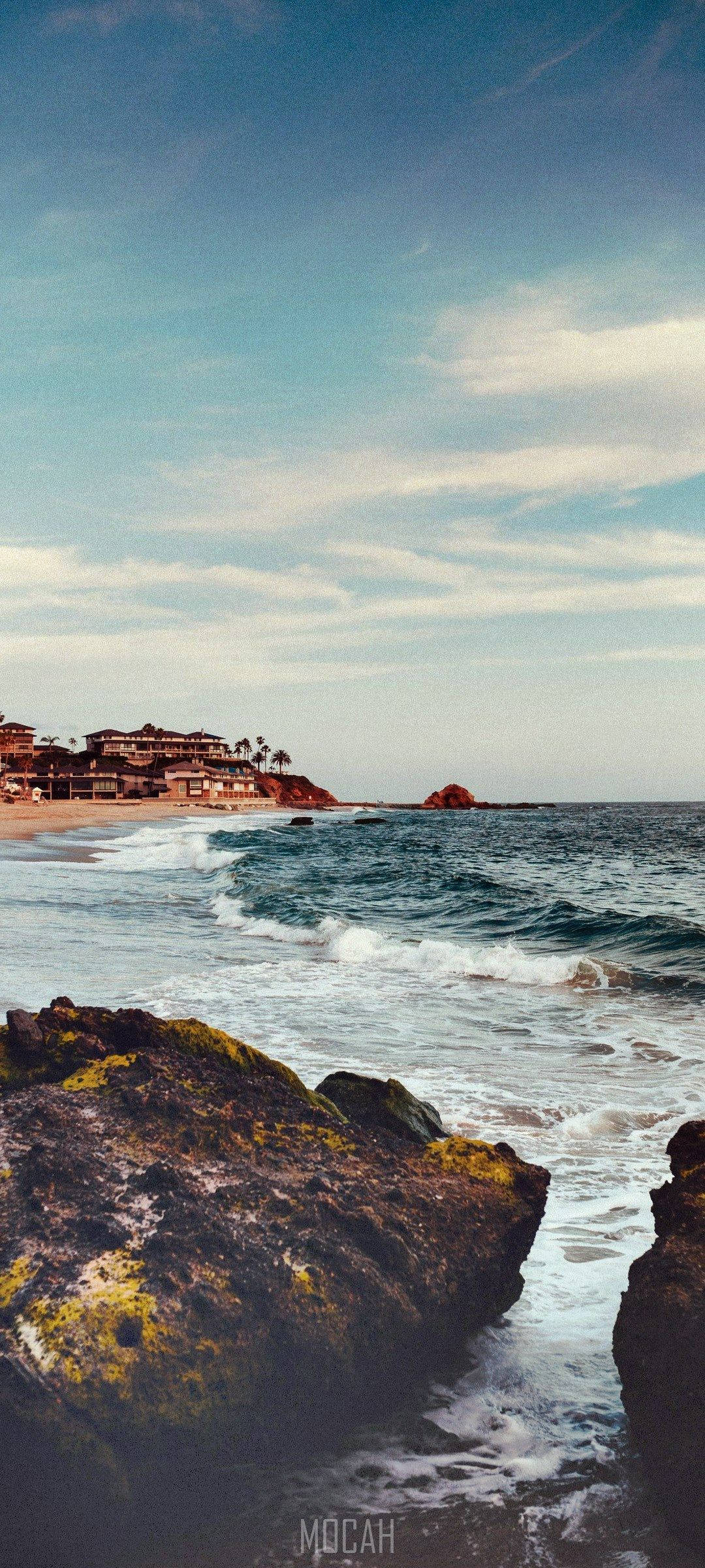 Vivo V20 Seaside Rocks Picha ya Ukuta