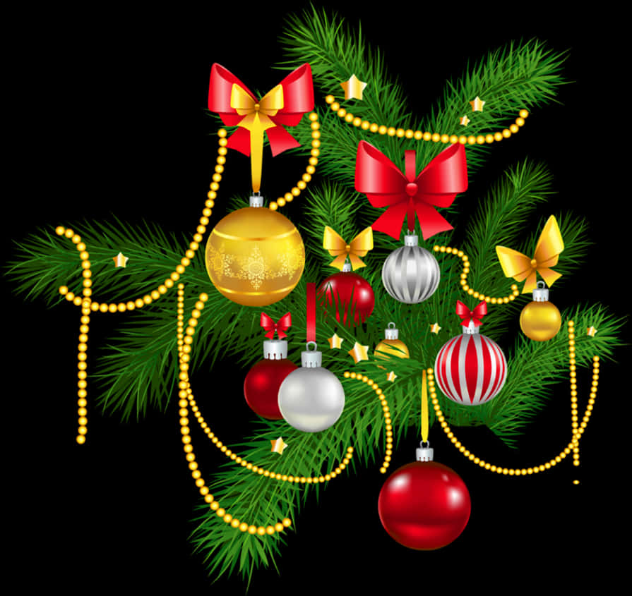 Viwango vya Krismasi na Mazingira ya Pine Picha ya Ukuta