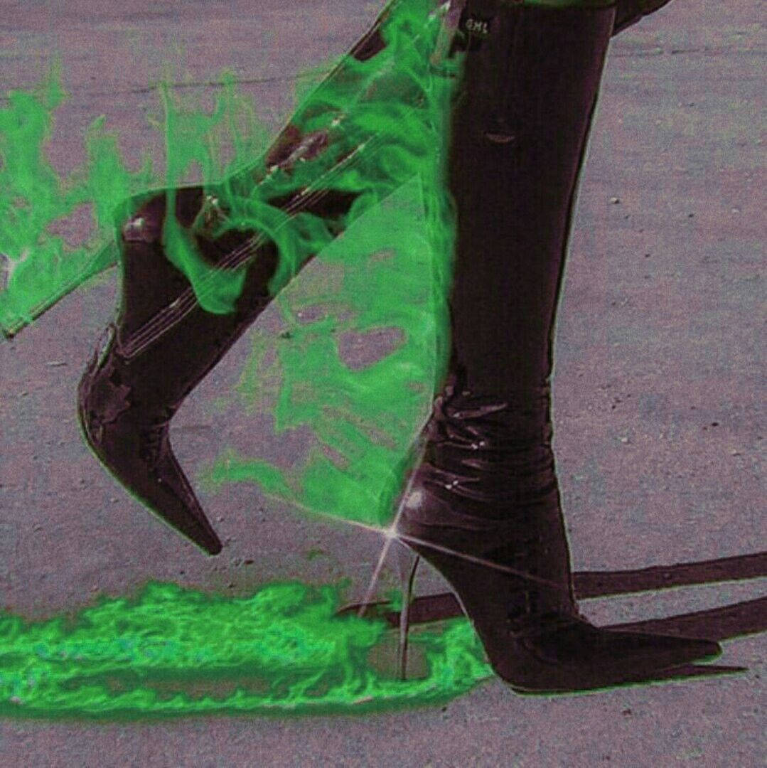 Vutio la Kijani la Tumblr la Buti za Kuvuta Sigara Picha ya Ukuta