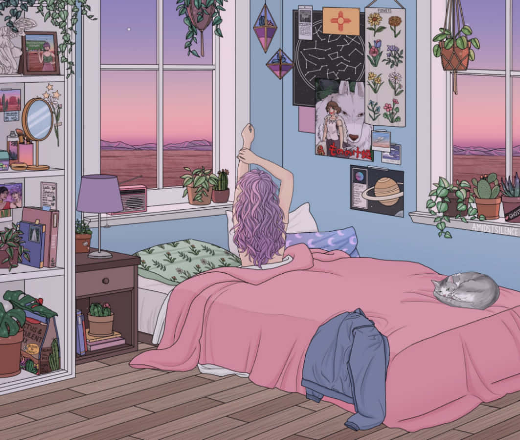 Wacha mawazo yako yaruke na Anime Room! Picha ya Ukuta