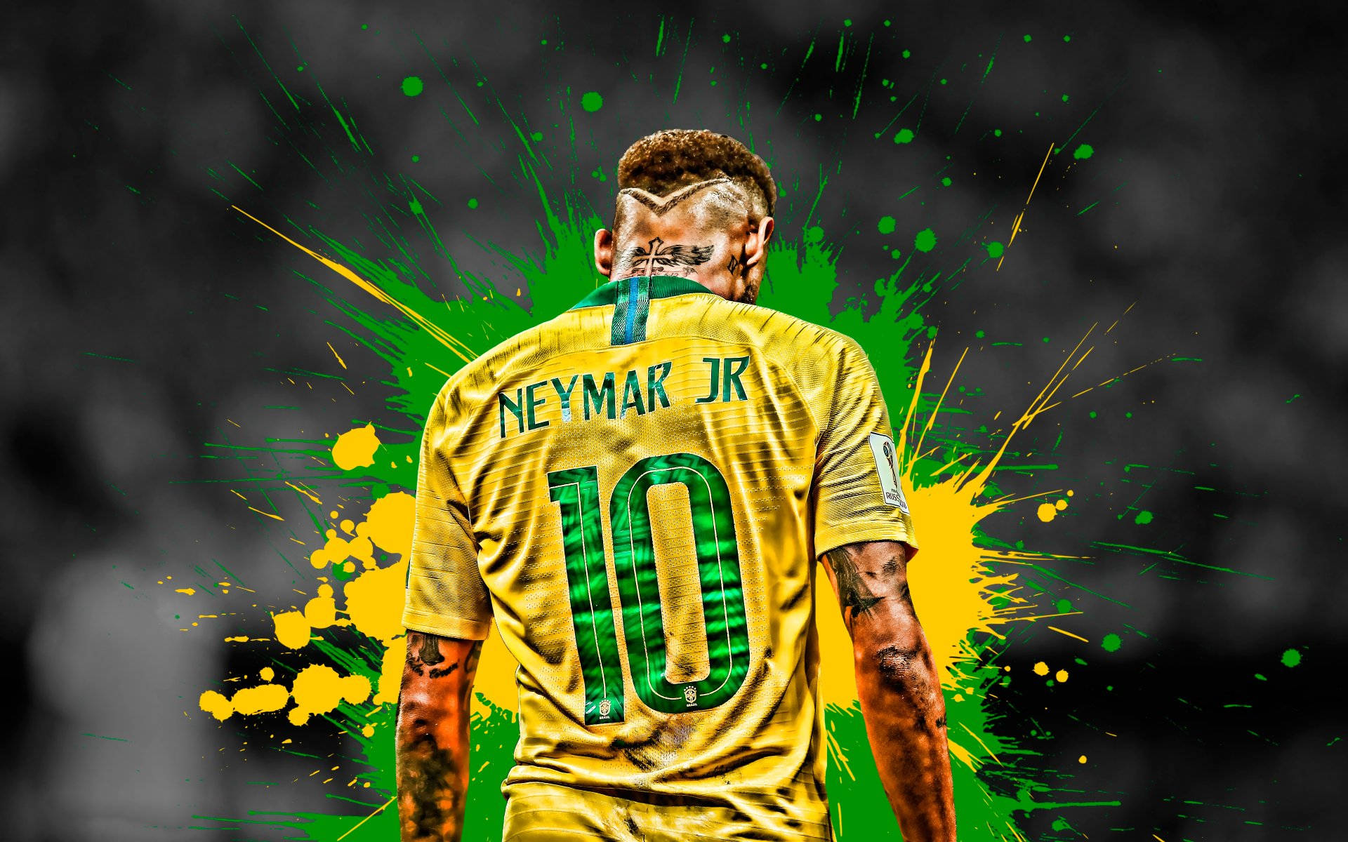 Wachezaji wa Soka Neymar Brazil HD Picha ya Ukuta