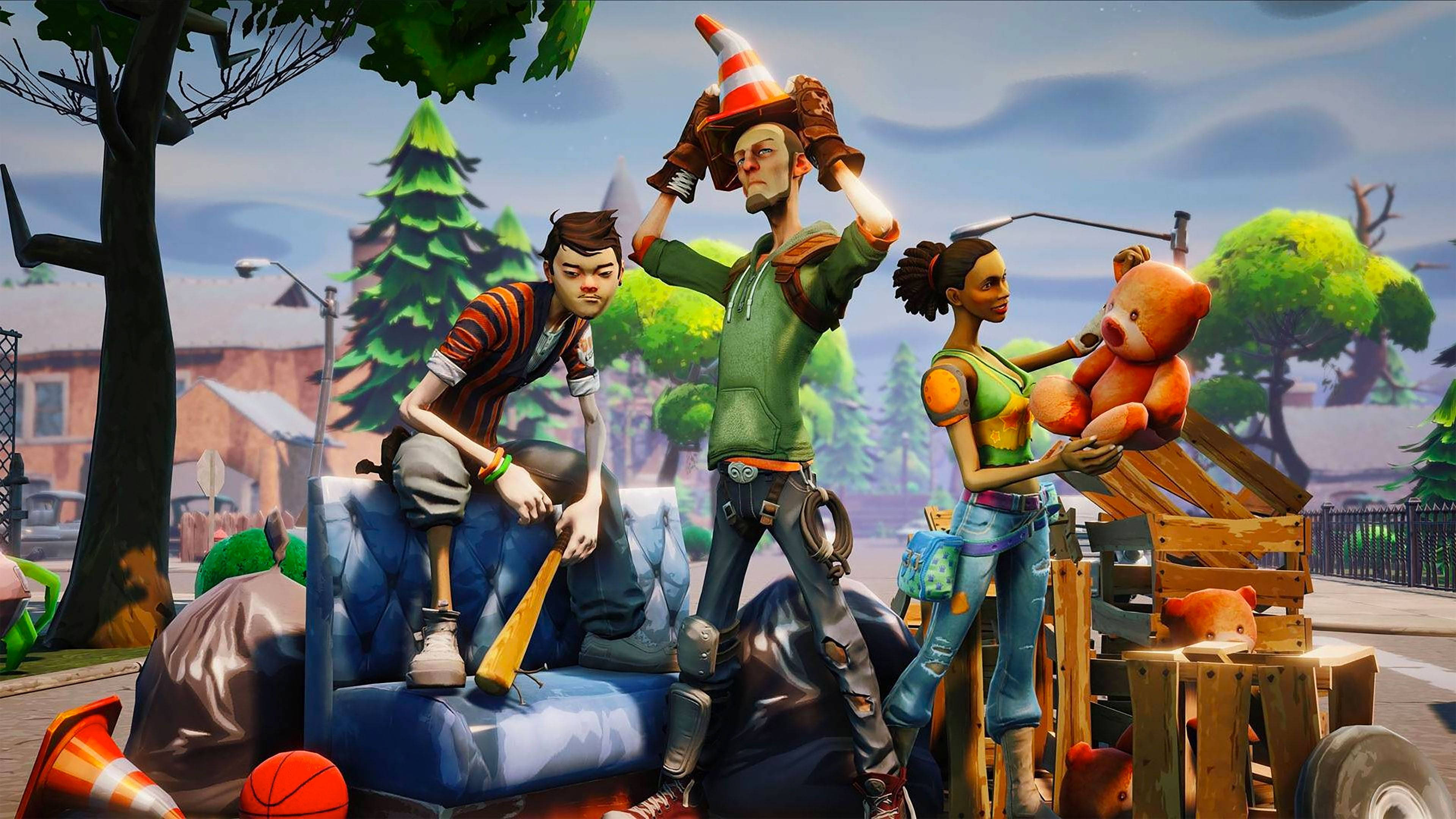 Wachezaji Watatu wa Fortnite wa Kitaalamu Wanapigana Hadi Mwisho Picha ya Ukuta