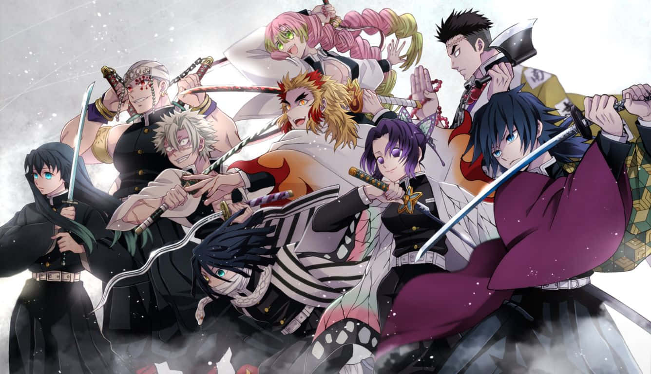 Wachinjaji wa Pepo wa Kimetsu No Yaiba Nguzo Tisa wa Anime Picha ya Ukuta