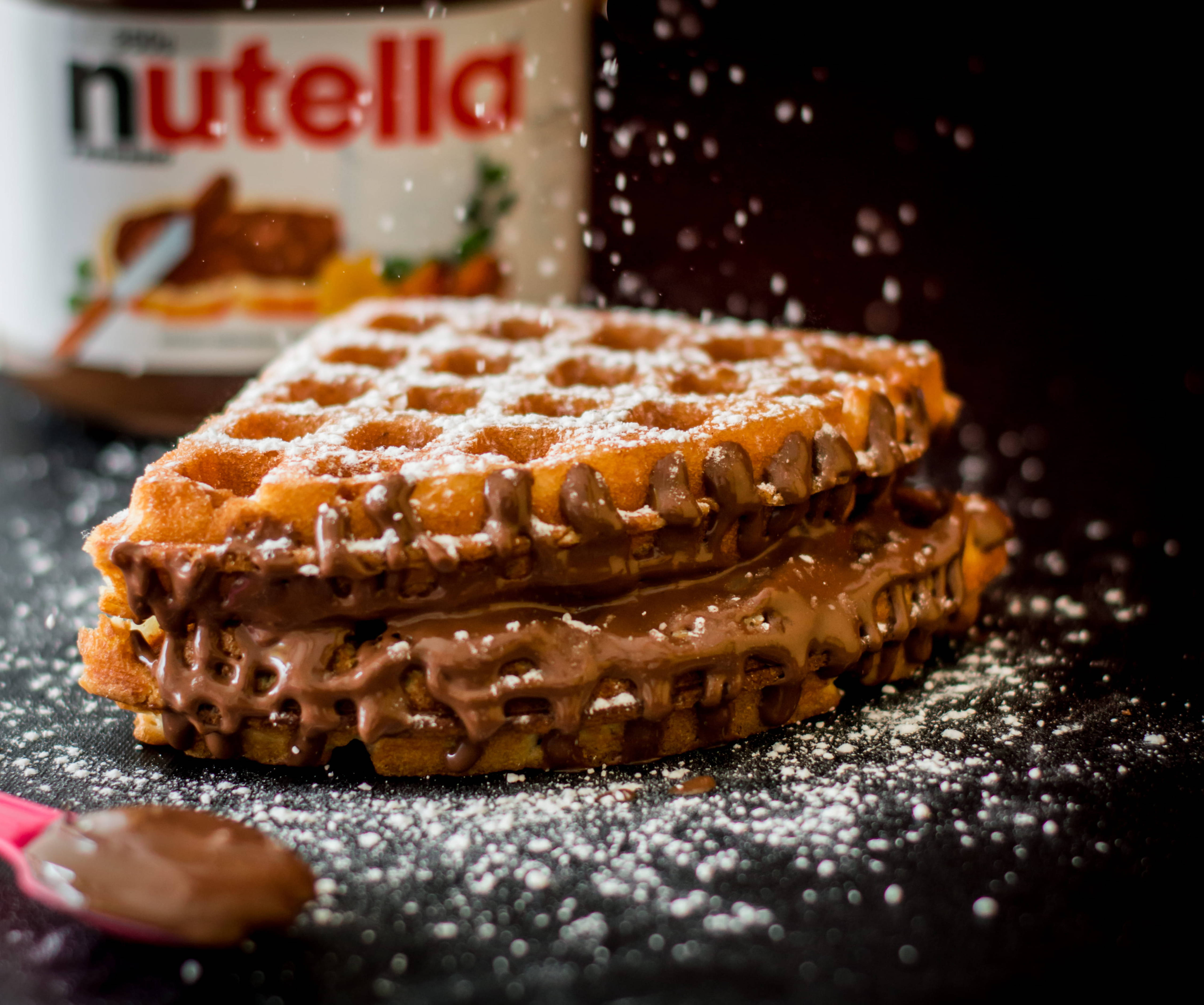 Waffle Stack Nutella Picha ya Ukuta
