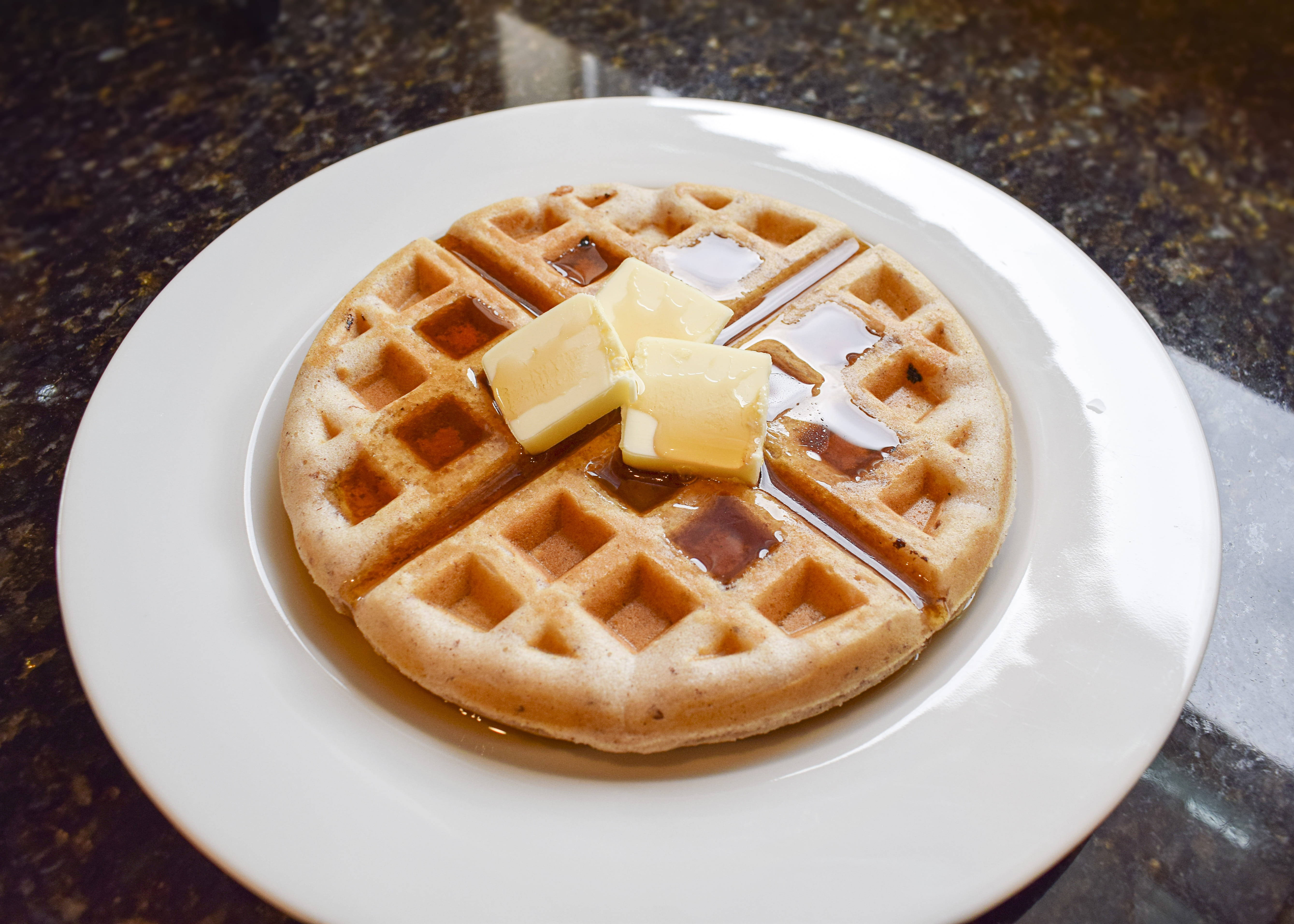 Waffles Butter Syrup Picha ya Ukuta