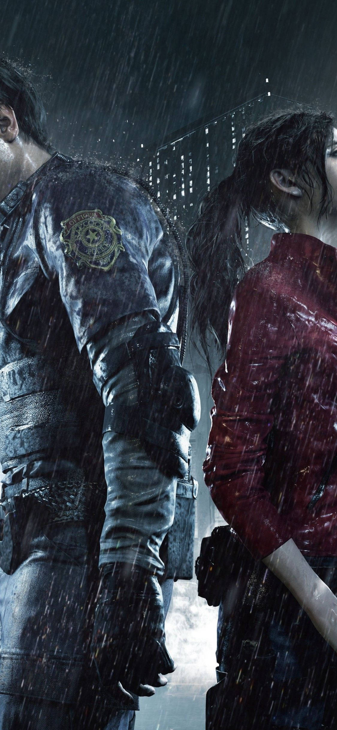 Wafuasi Waliotengwa - Leon Kennedy na Claire Redfield katika Resident Evil 2 Remake Picha ya Ukuta