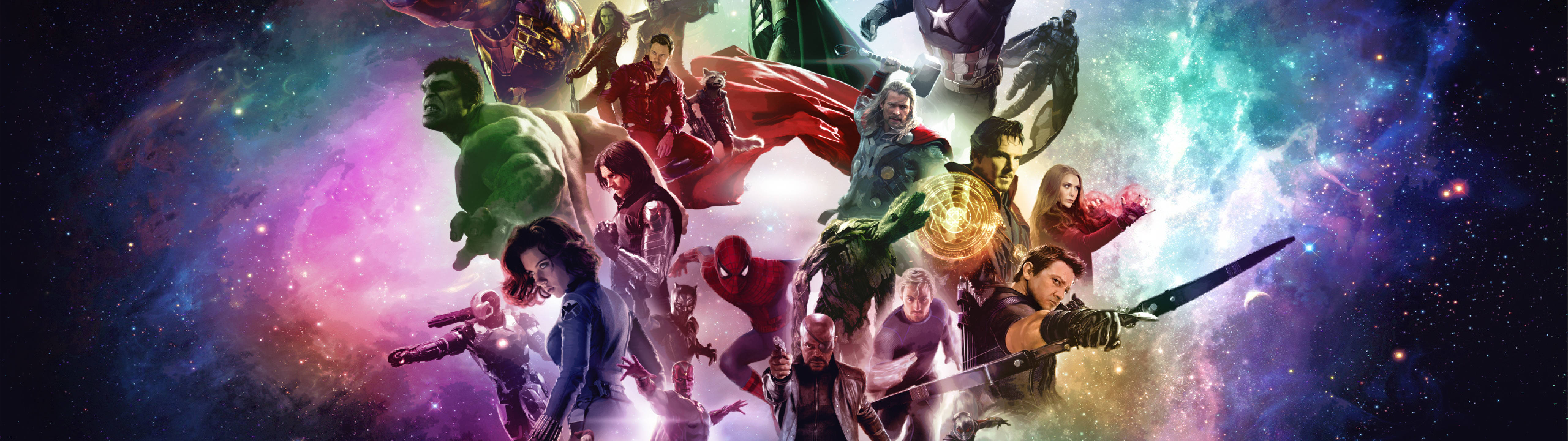 Wahad wa Marvel Heroes 5120 x 1440 Picha ya Ukuta