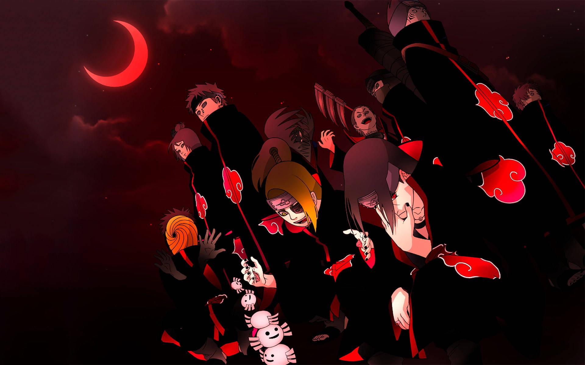 Wahusika wa Akatsuki Naruto Mwezi wa Damu Picha ya Ukuta