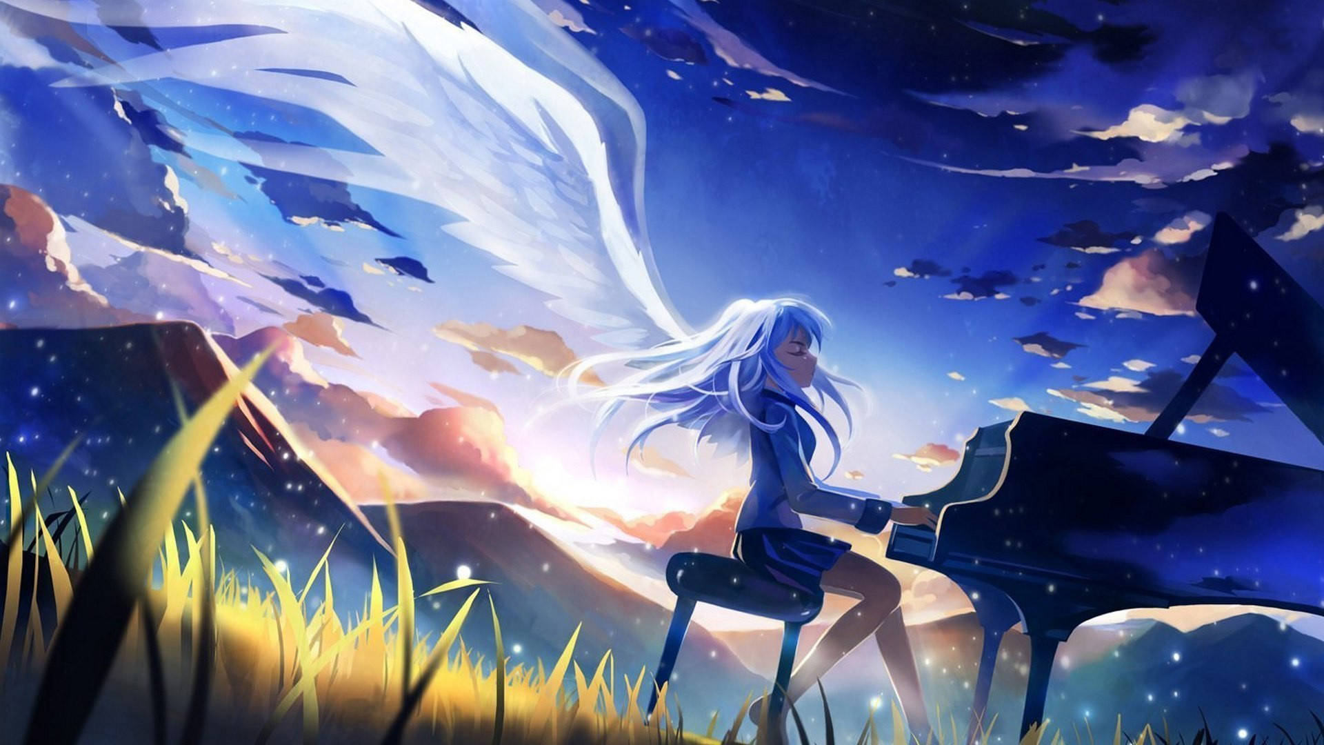 Wahusika wa Anime Angel Beats! Picha ya Ukuta