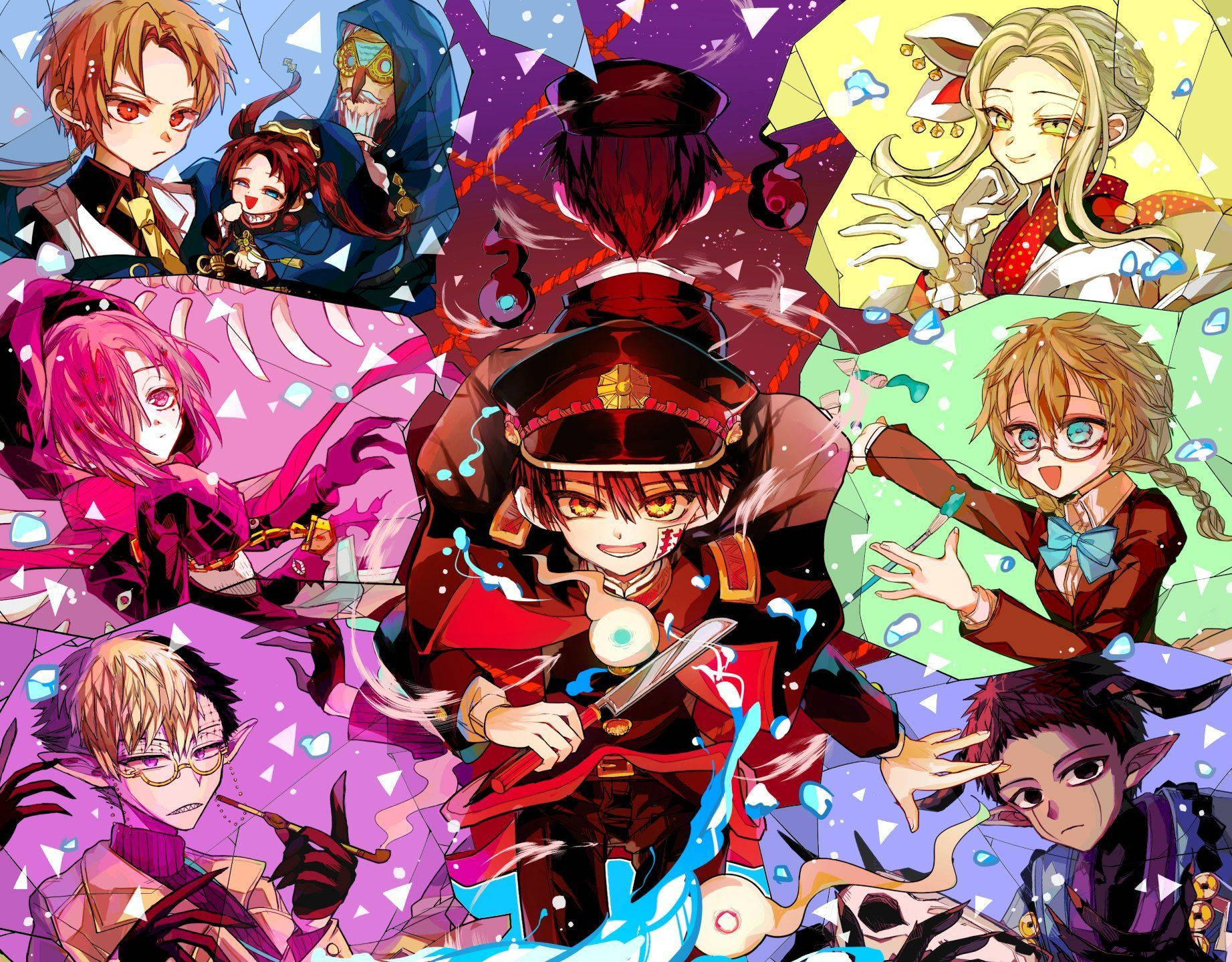 Wahusika wa Hanako Kun Wanaovutia kwenye Kompyuta Picha ya Ukuta