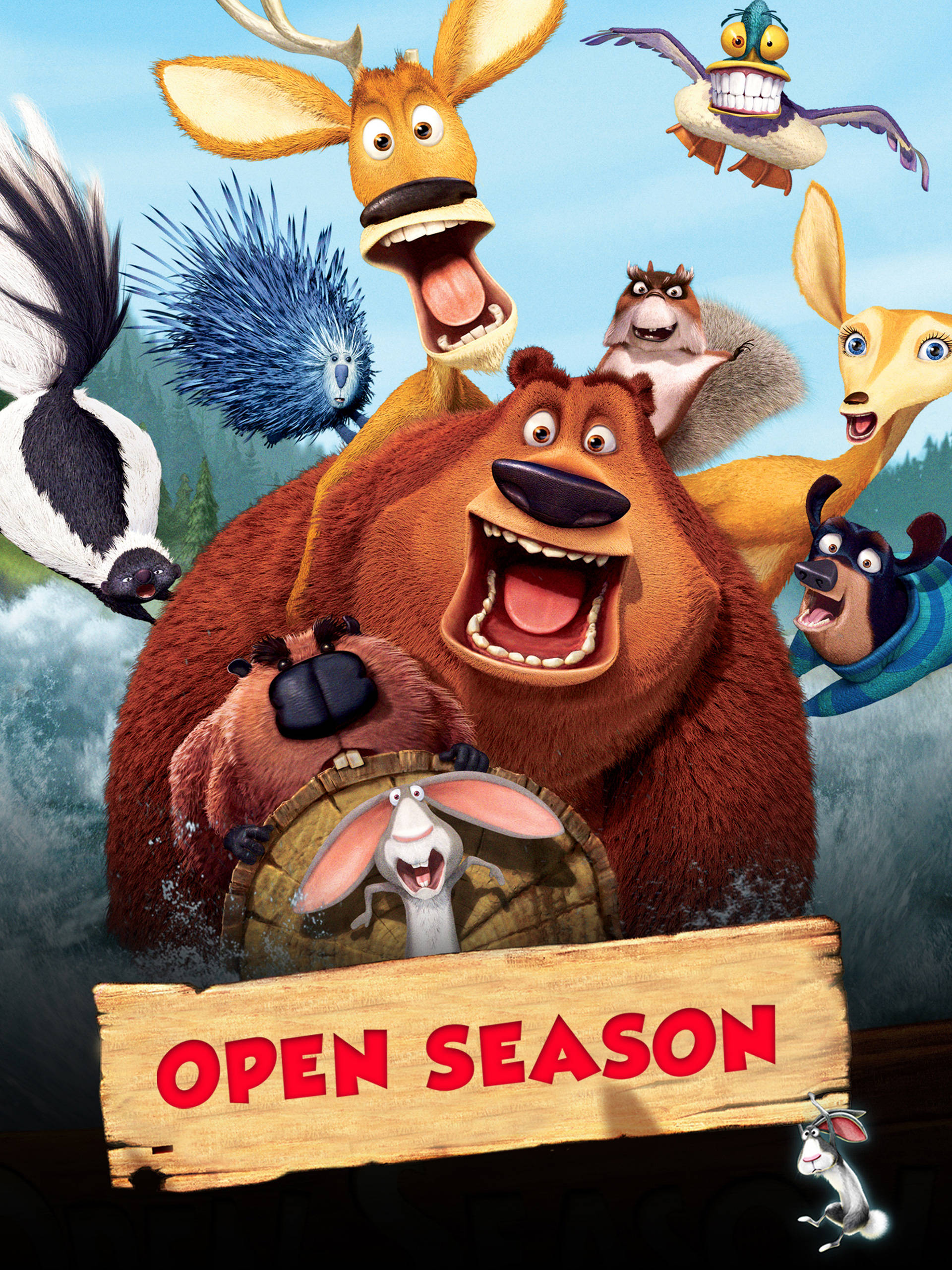Wahusika wa Katuni wa Open Season Picha ya Ukuta