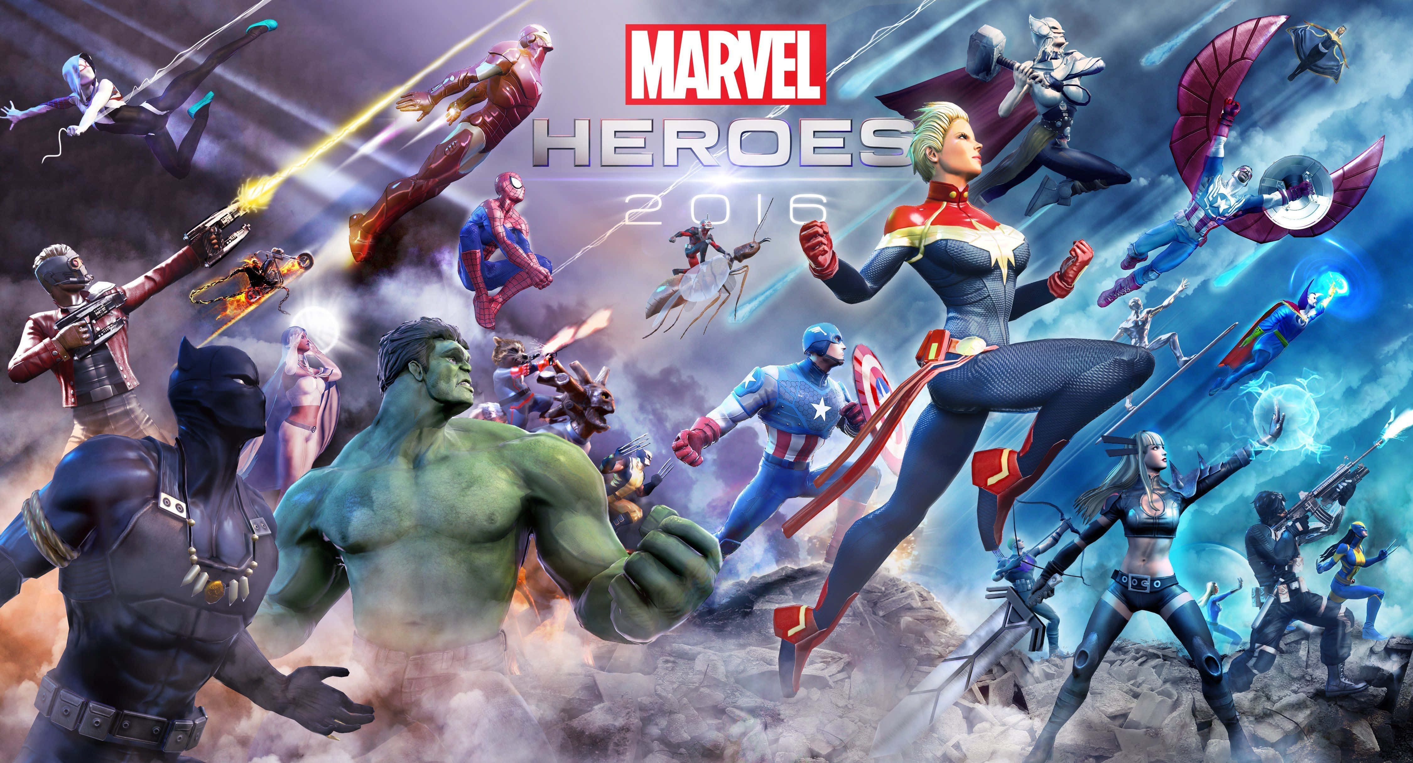Wahusika wa Marvel Comics Wakiwa Hatiani Picha ya Ukuta