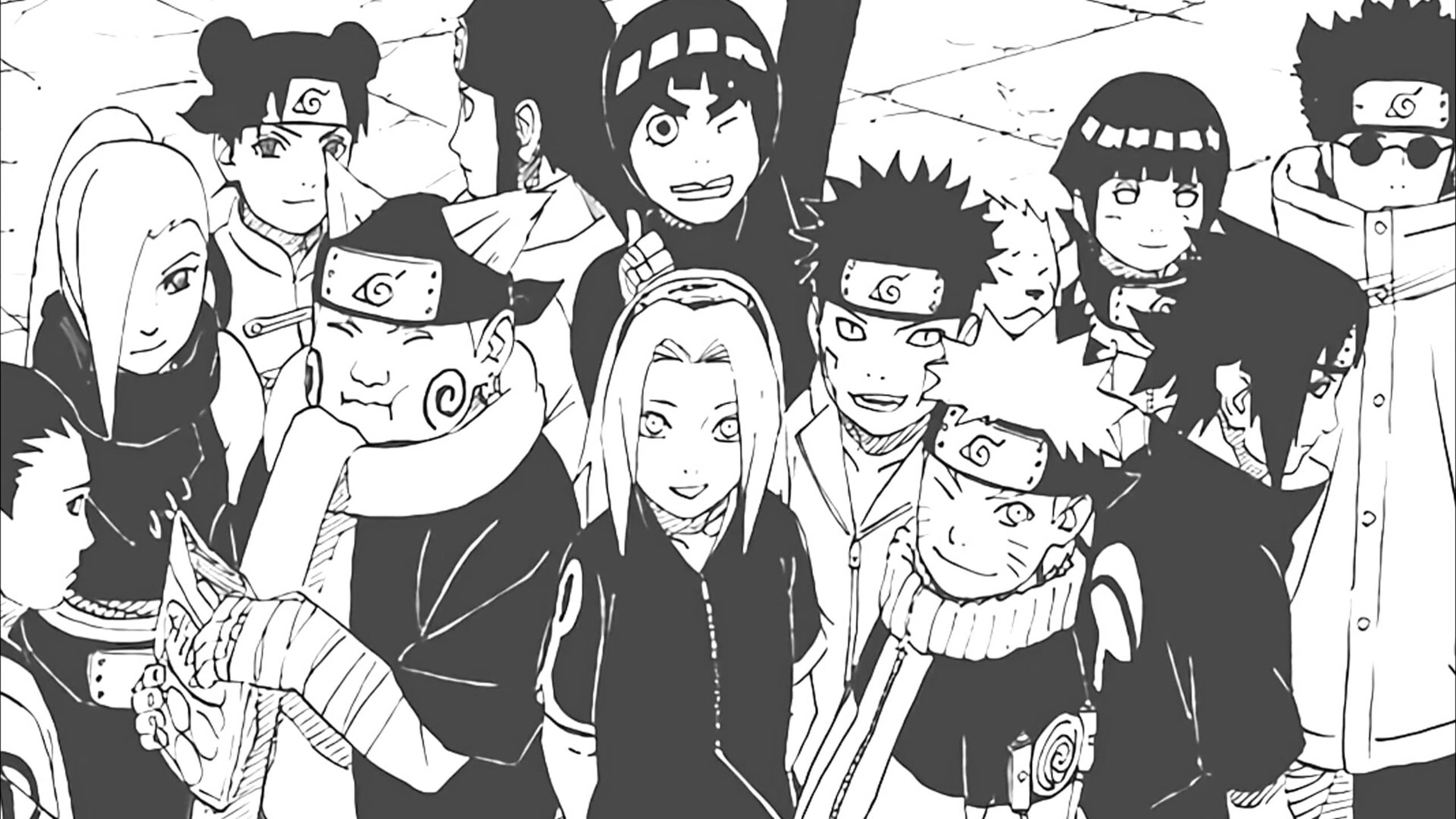 Wahusika wa Naruto Vijana wa Konoha Ninja Picha ya Ukuta