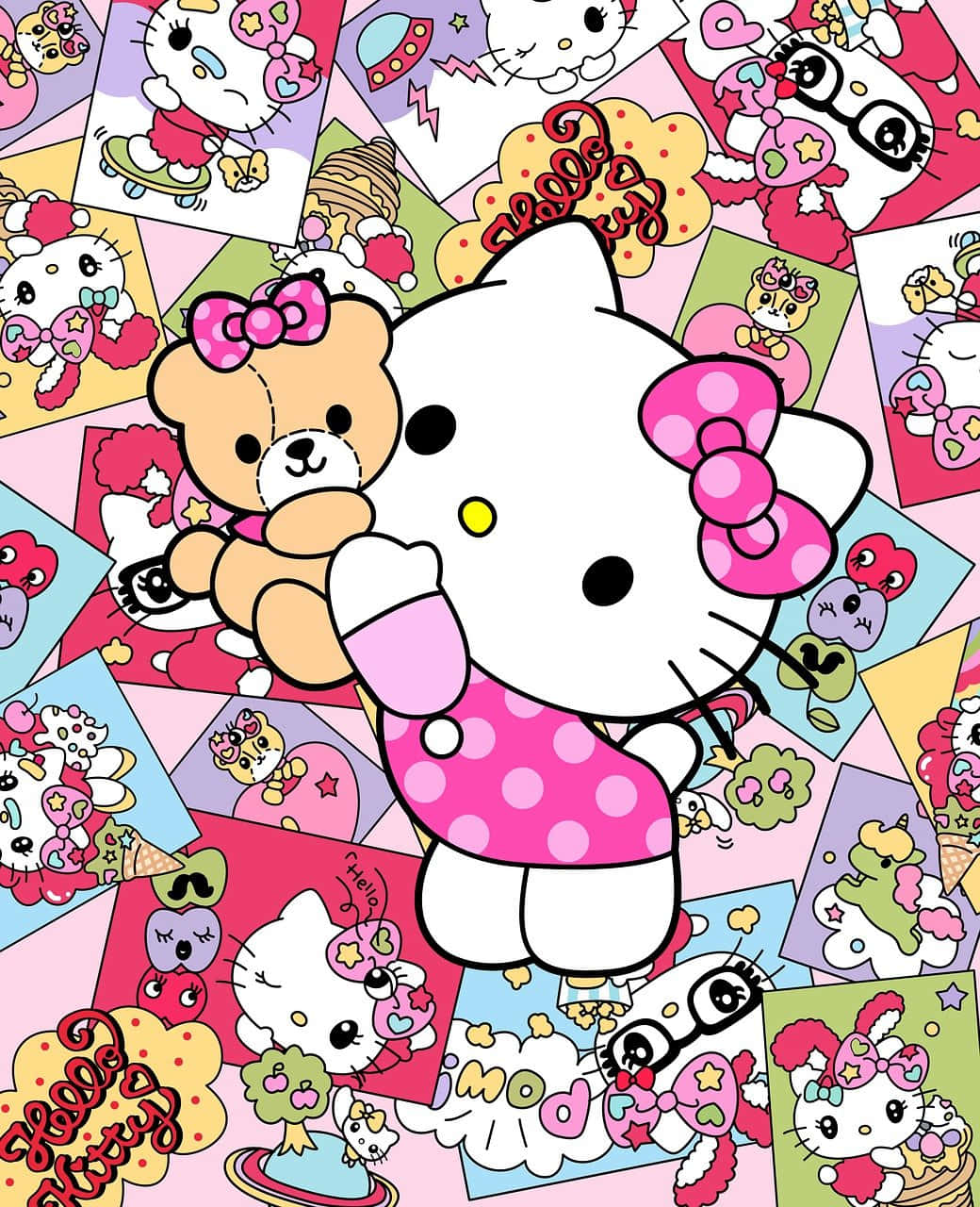 Wahusika wa Sanrio Wanaofurahia Furaha Picha ya Ukuta