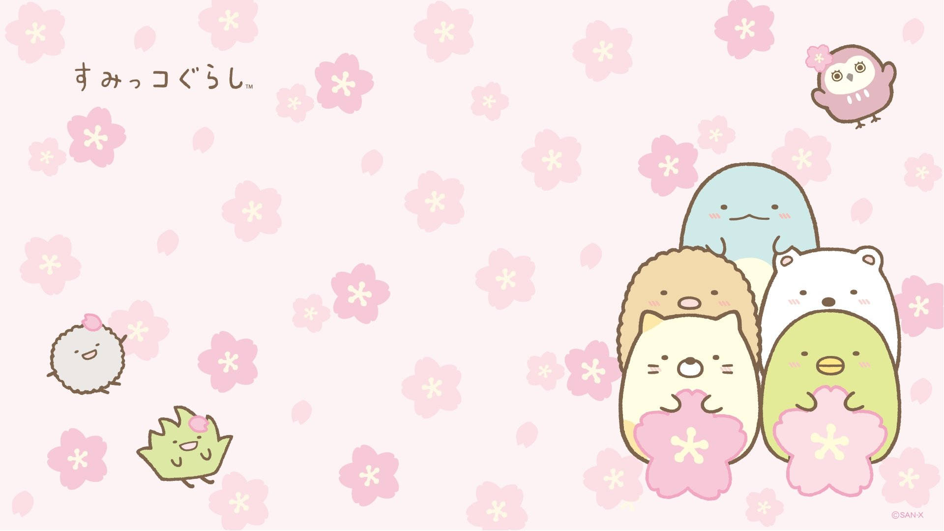 Wahusika wa Sumikko Gurashi wa Kawaii HD Picha ya Ukuta